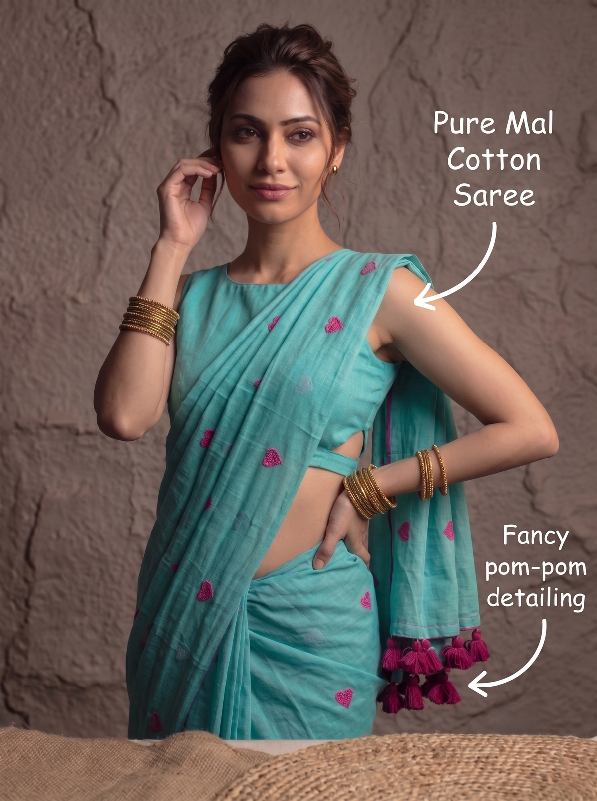 Hridaya Pure Mal Cotton Saree