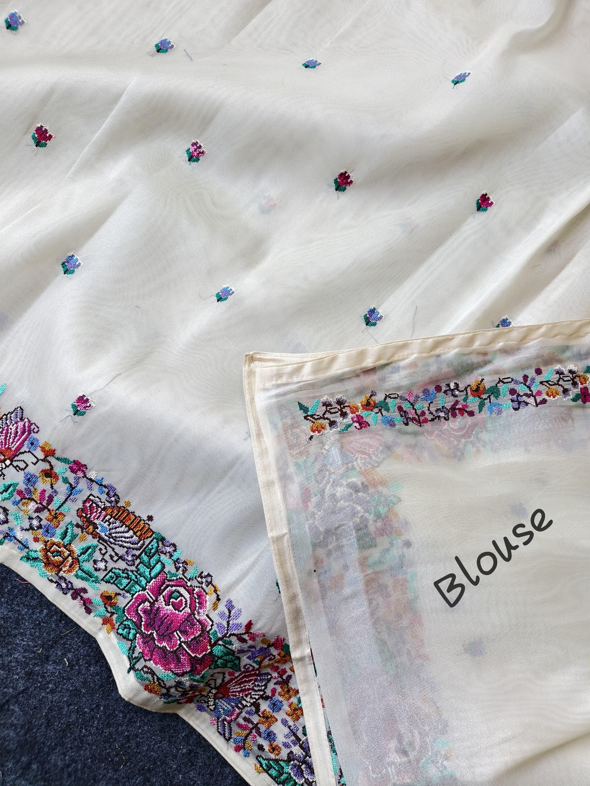 Rajatara Pure White Tissue Viscose Saree