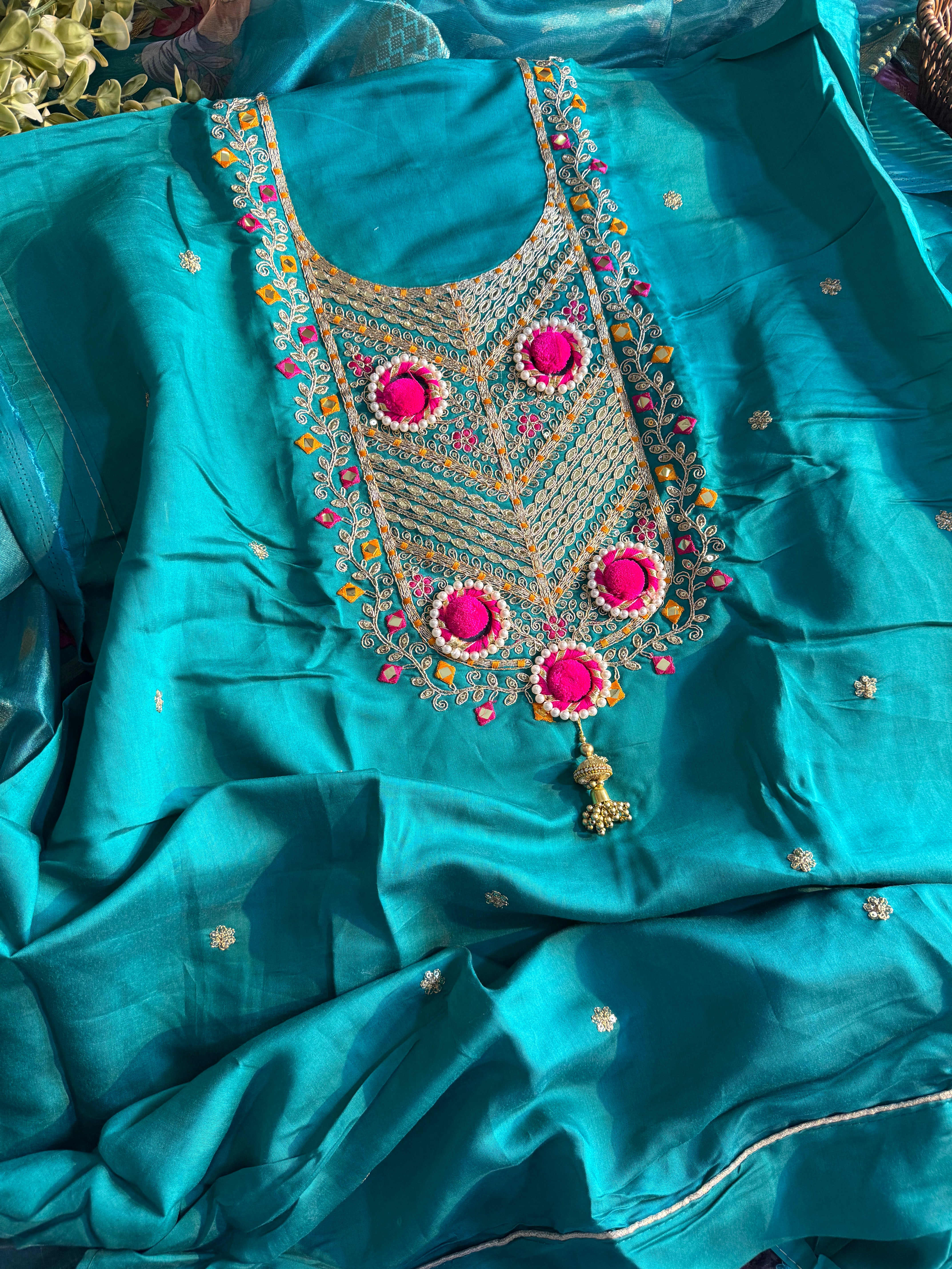 Graceful Roman Silk Suit