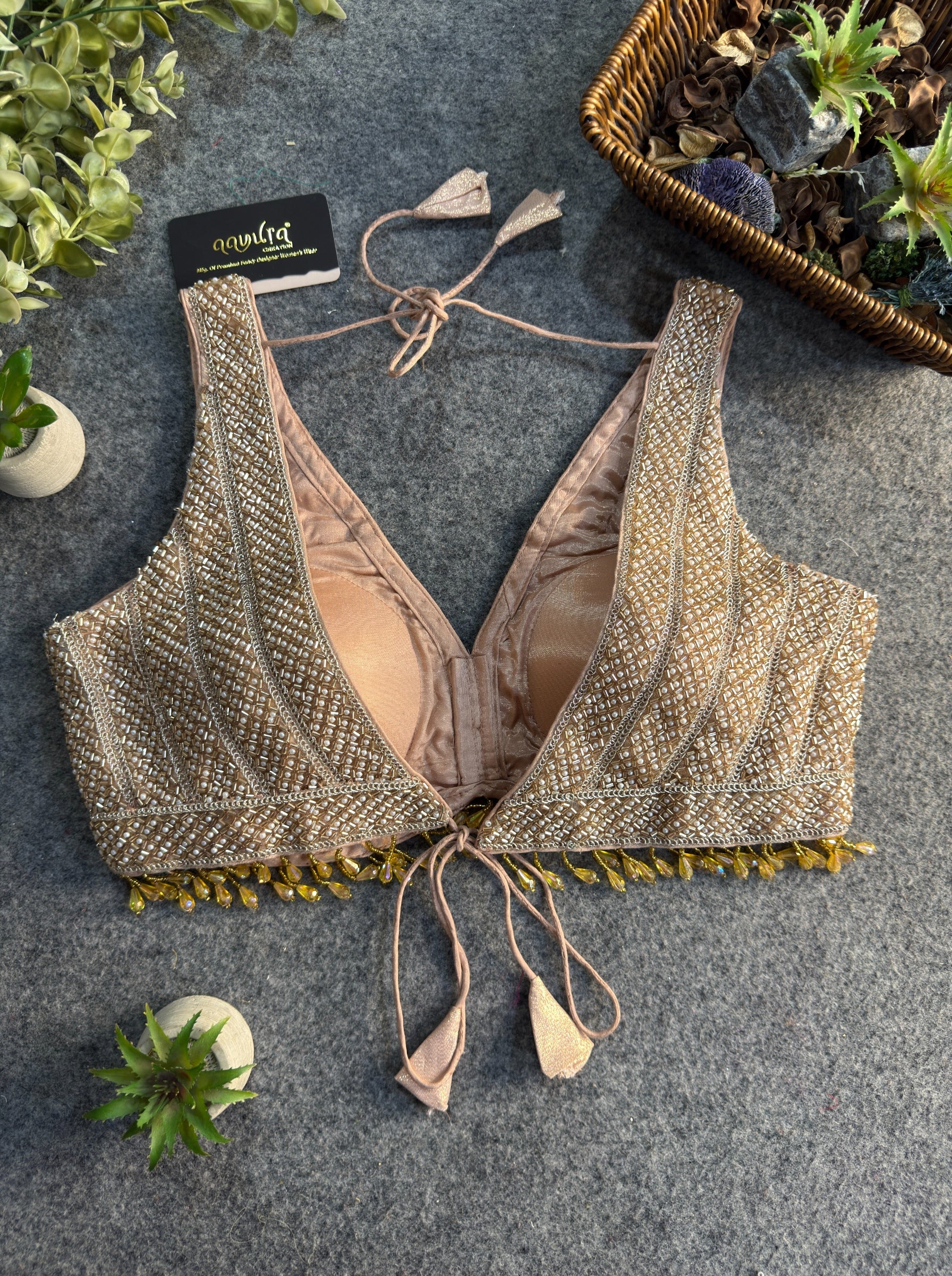 Shraddha Pearl Lace Work Blouse