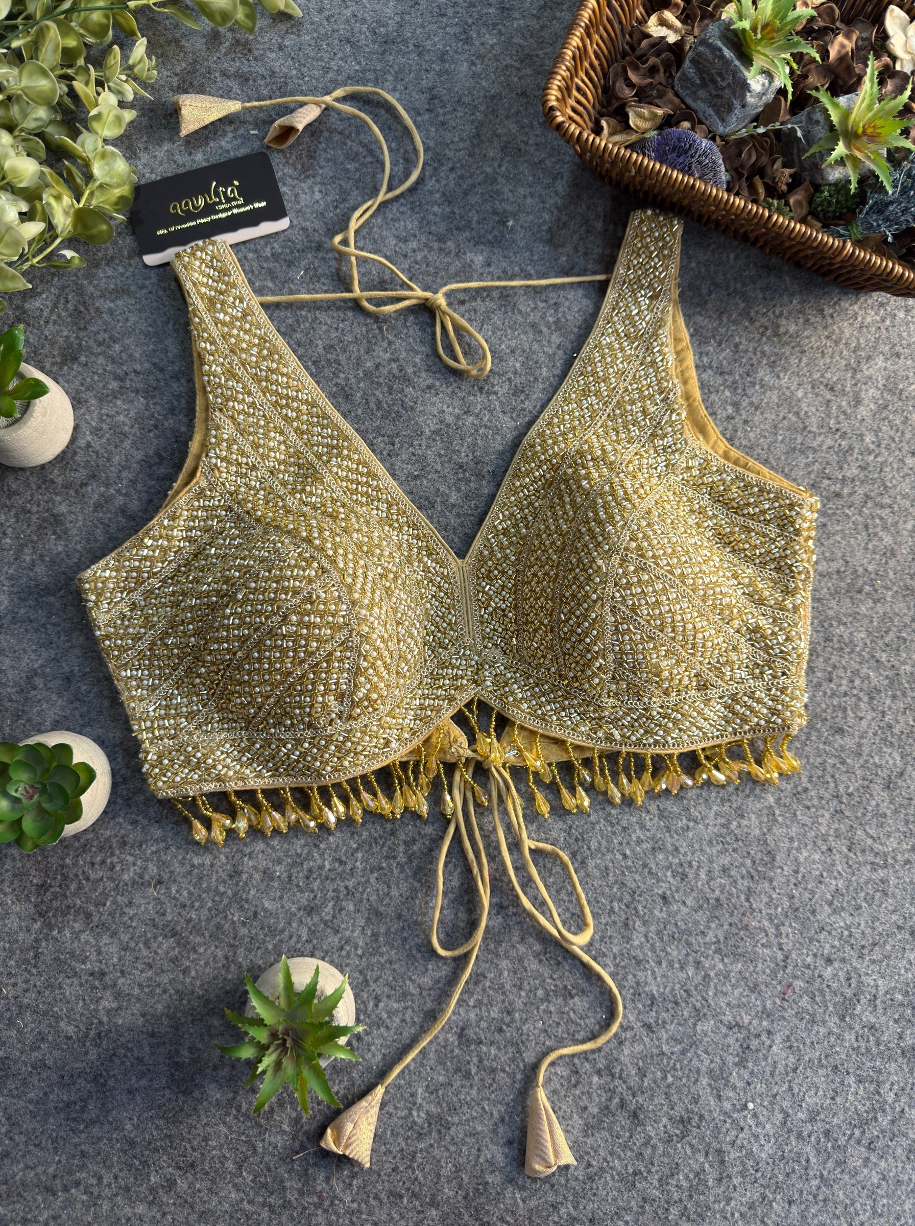 Shraddha Pearl Lace Work Blouse
