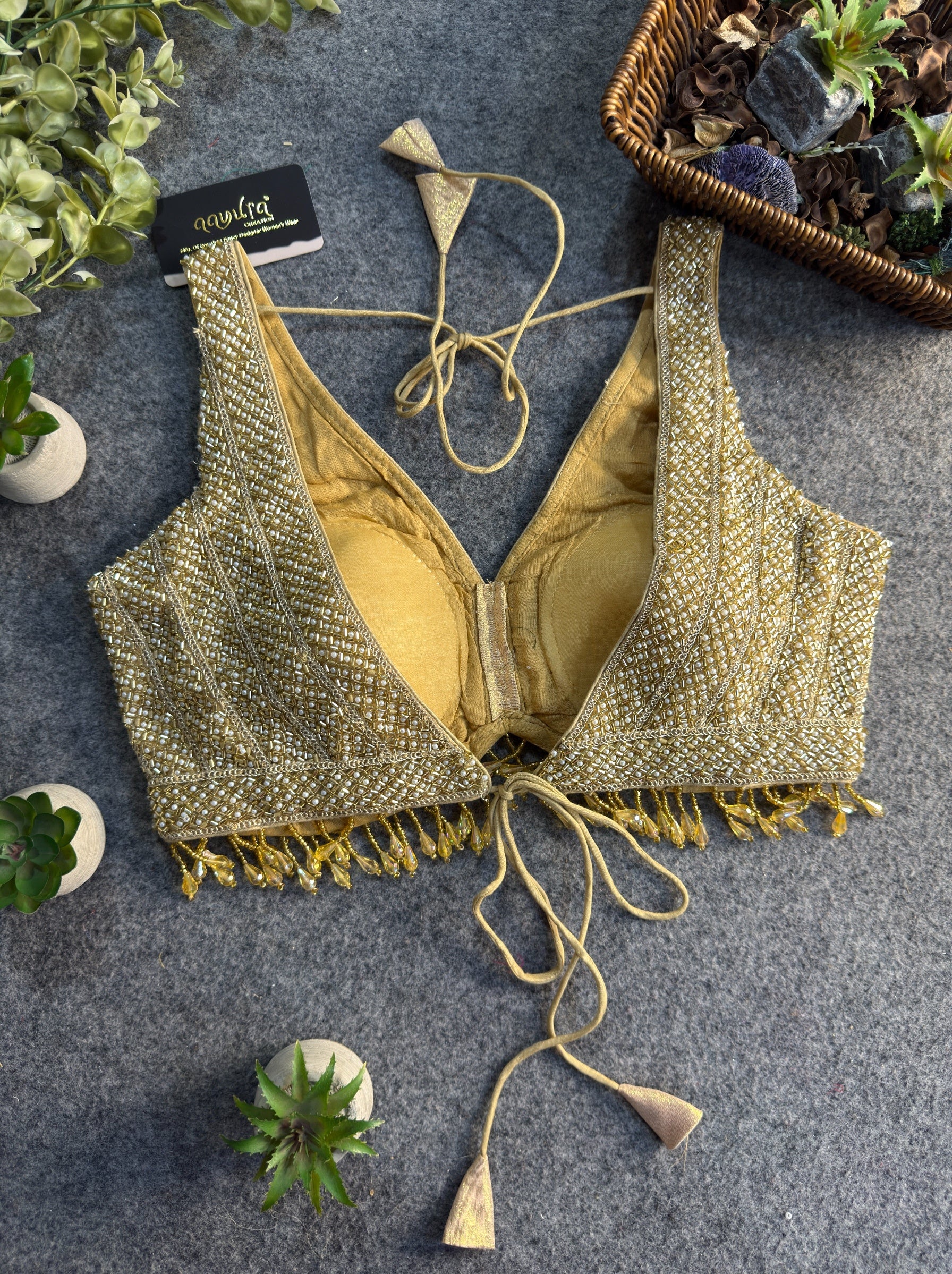 Shraddha Pearl Lace Work Blouse