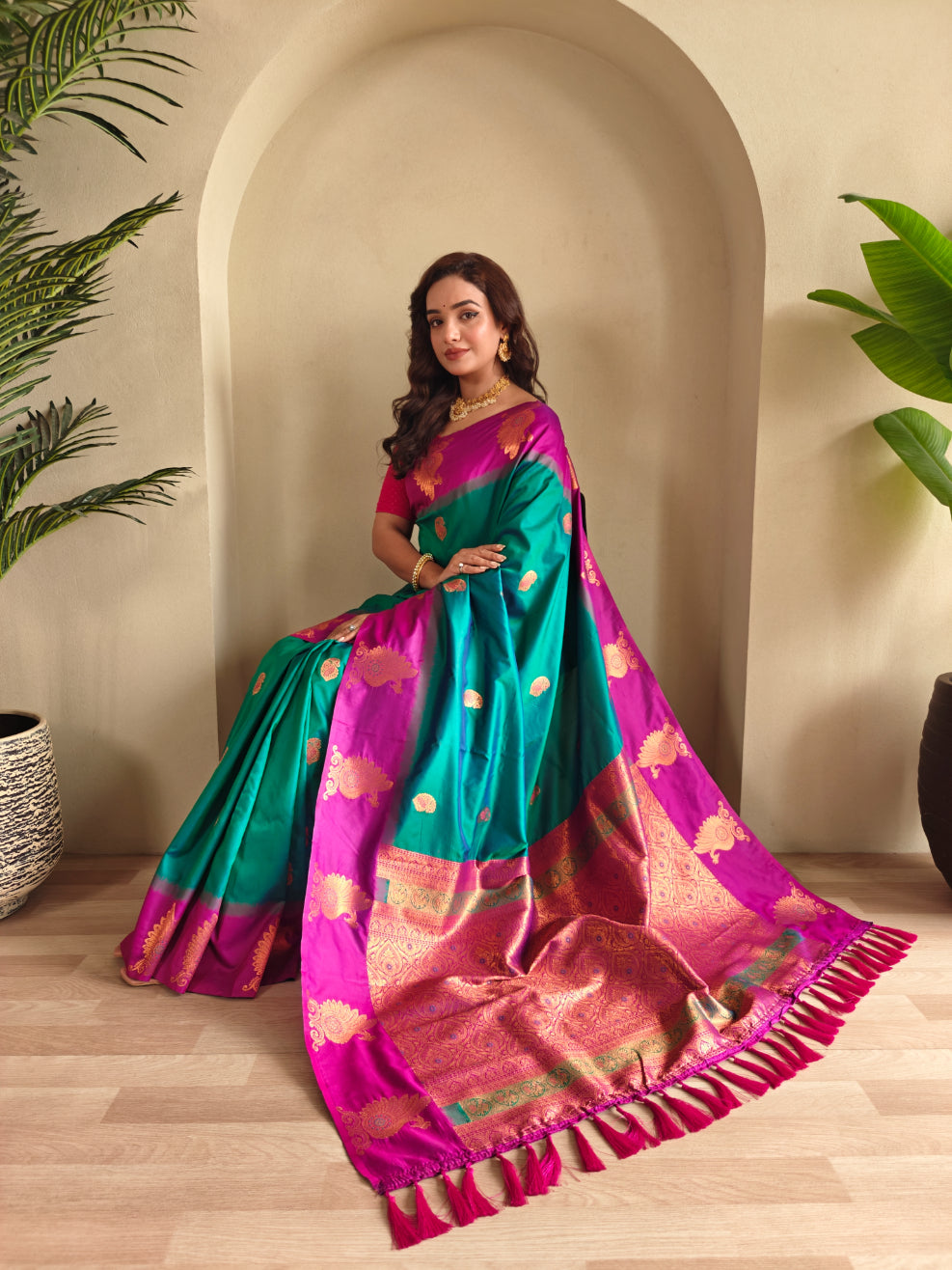 Sharada Dual Tone Silk Saree