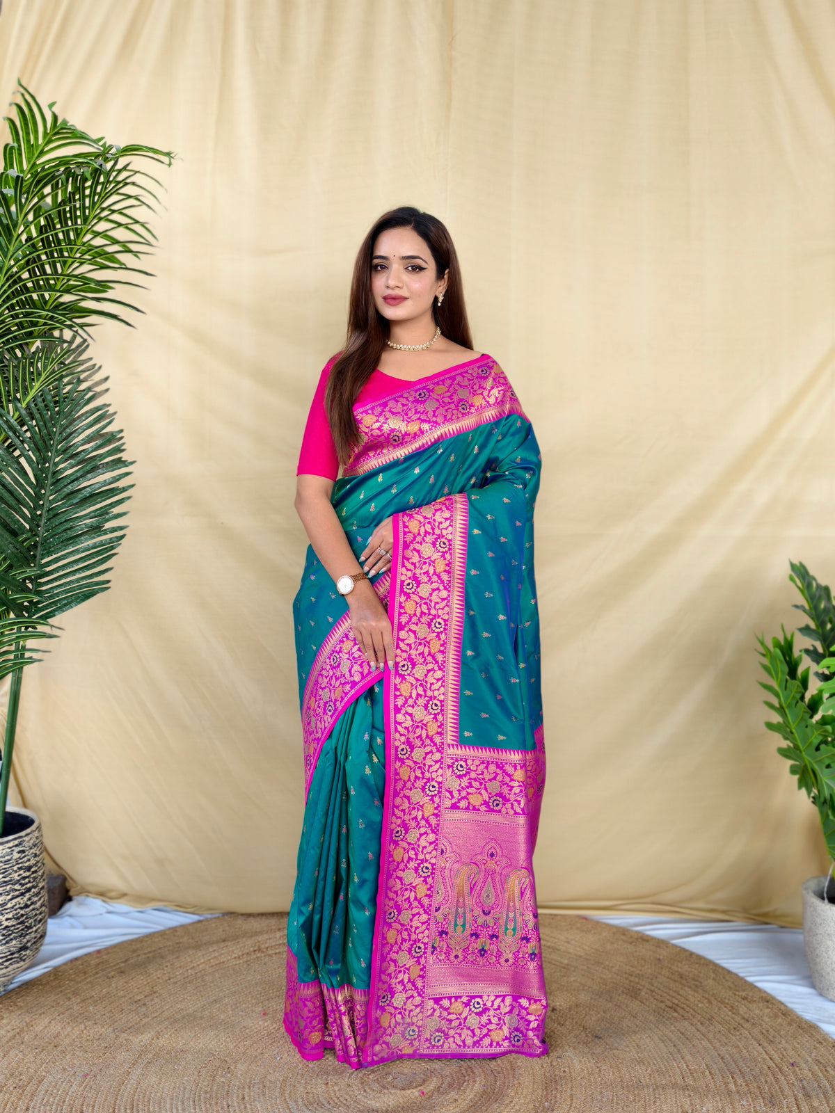 Diva Teal Green Soft Silk Saree