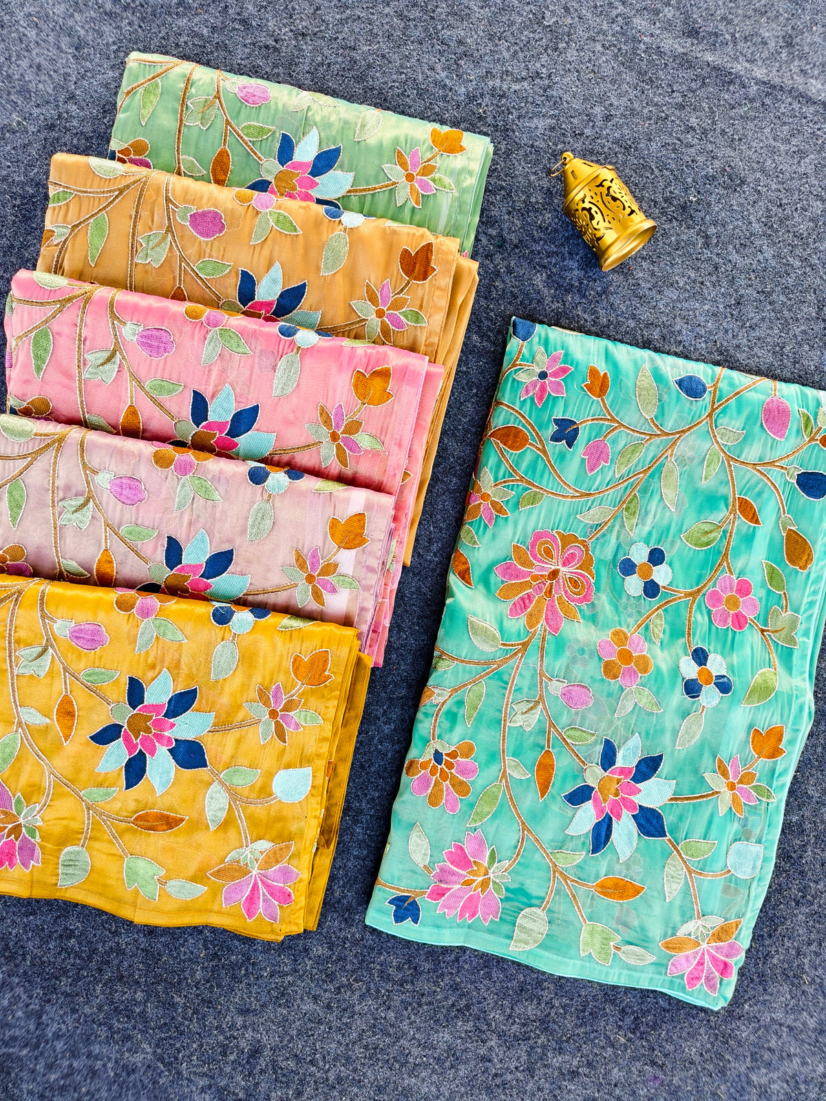 Apsara Floral Embroidered Tissue Silk Saree
