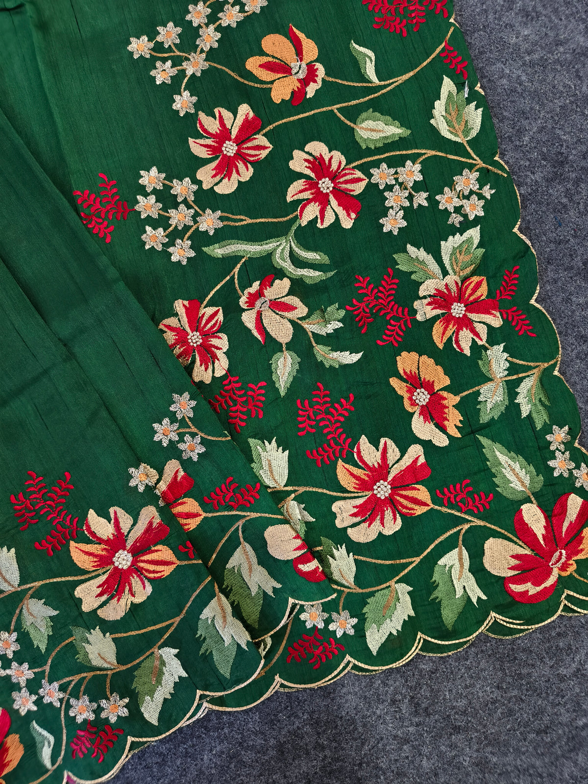 Maharani Matka Silk Embroidered Saree