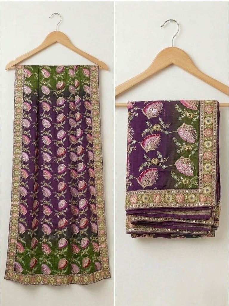 Ira Position Thread Work Dupatta
