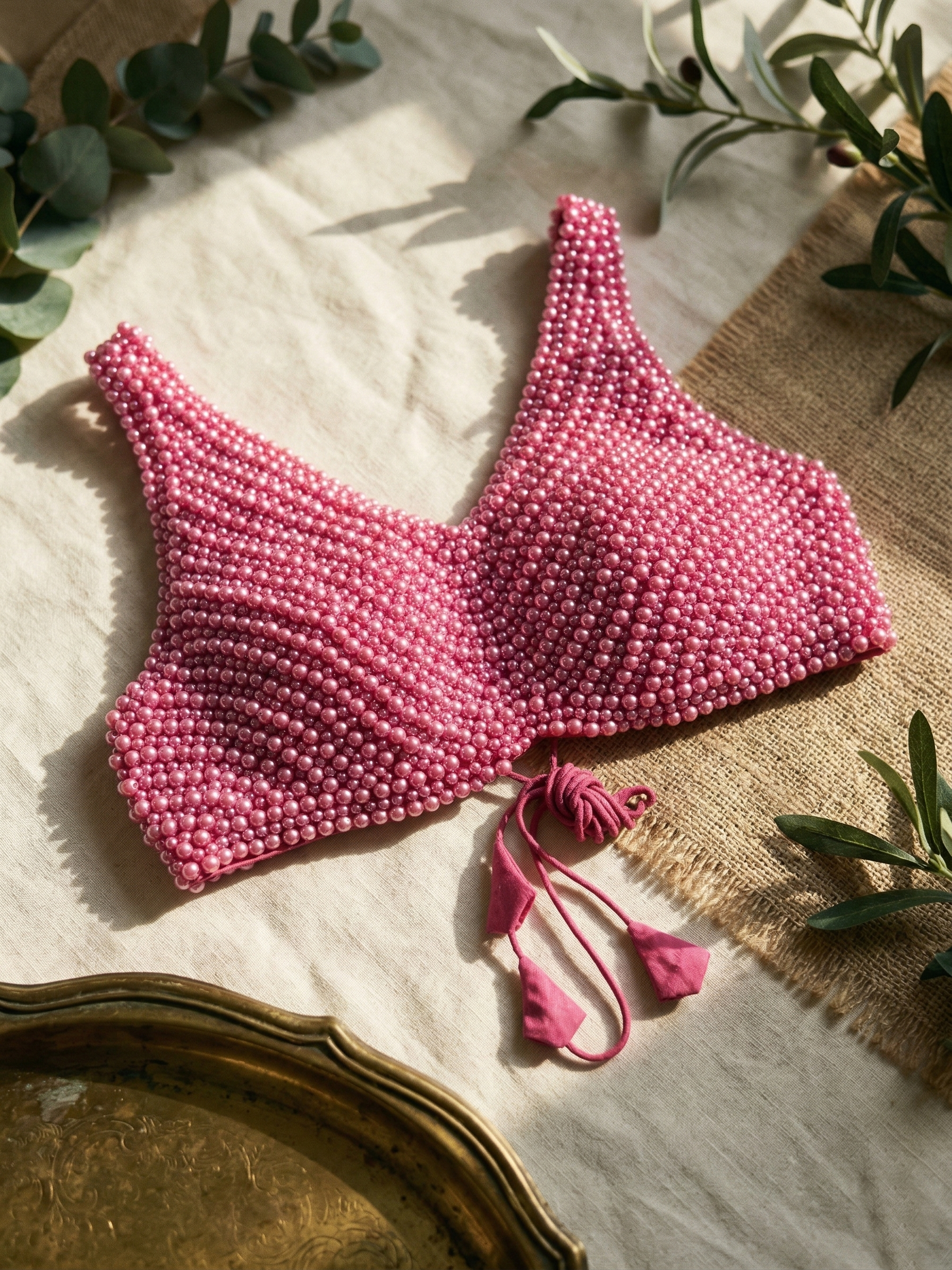 Luxury Pearl Work Silk Blouse