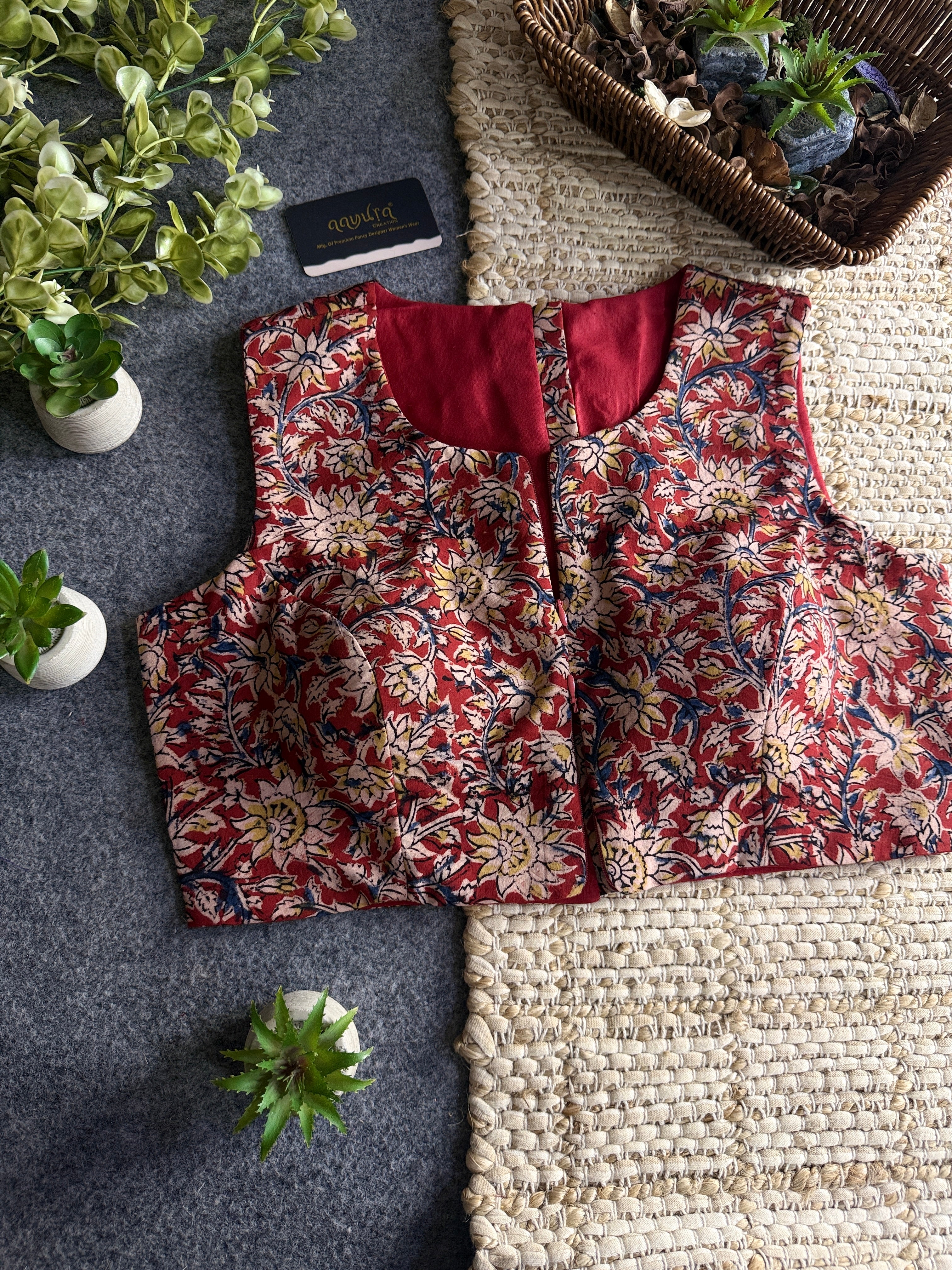 Kalamkari Chic – Double Chain Designer Blouse