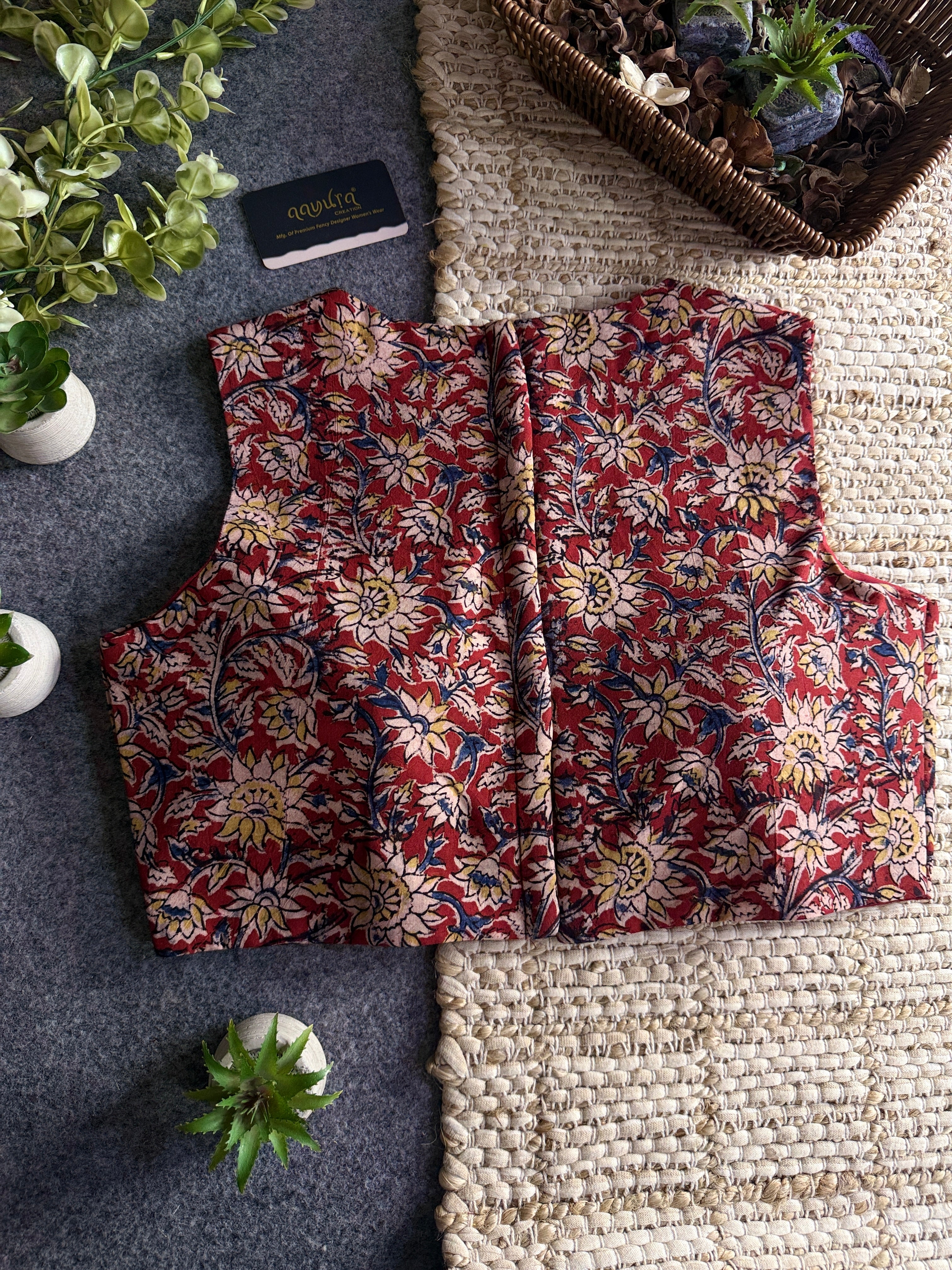 Kalamkari Chic – Double Chain Designer Blouse