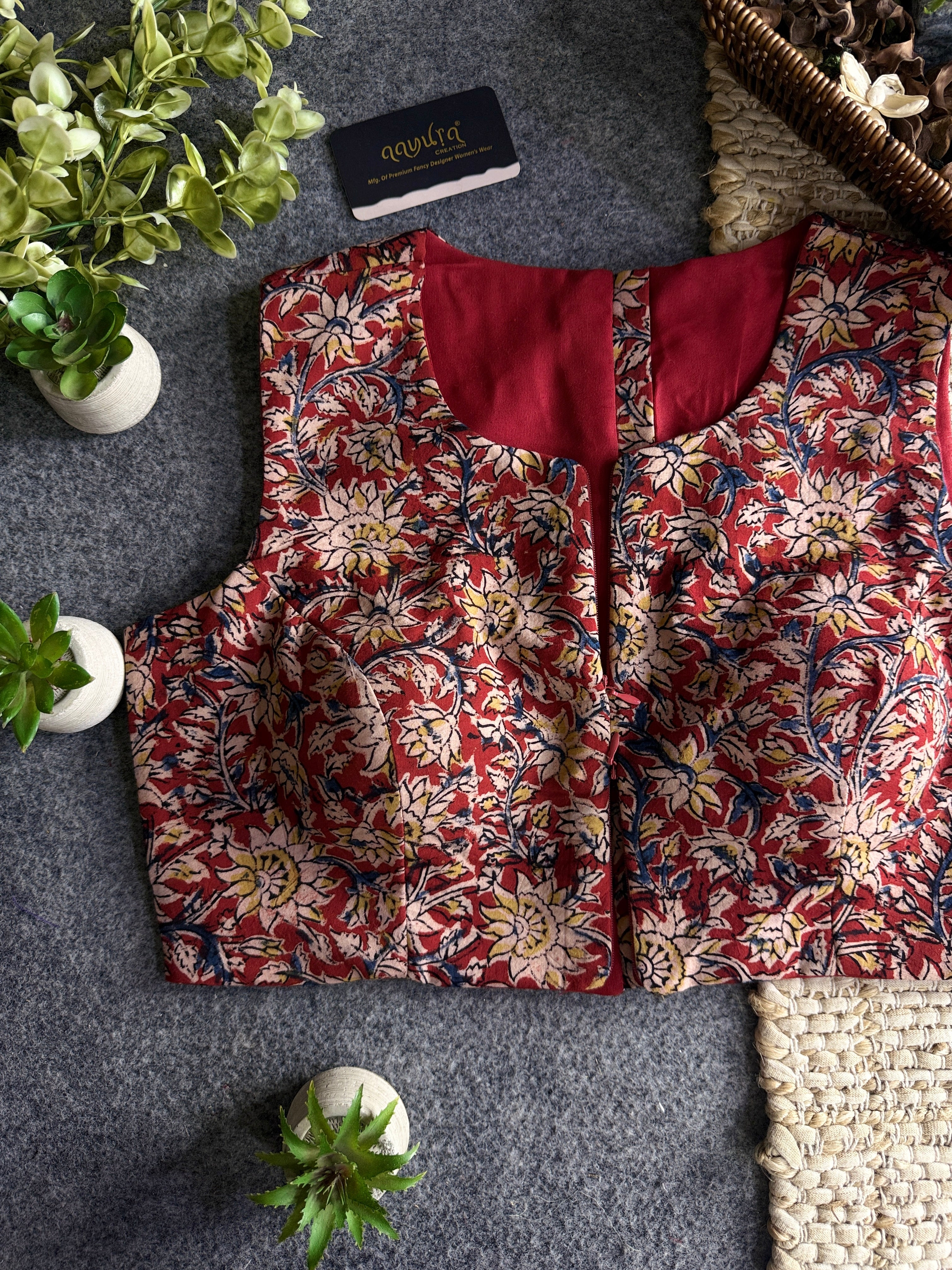Kalamkari Chic – Double Chain Designer Blouse