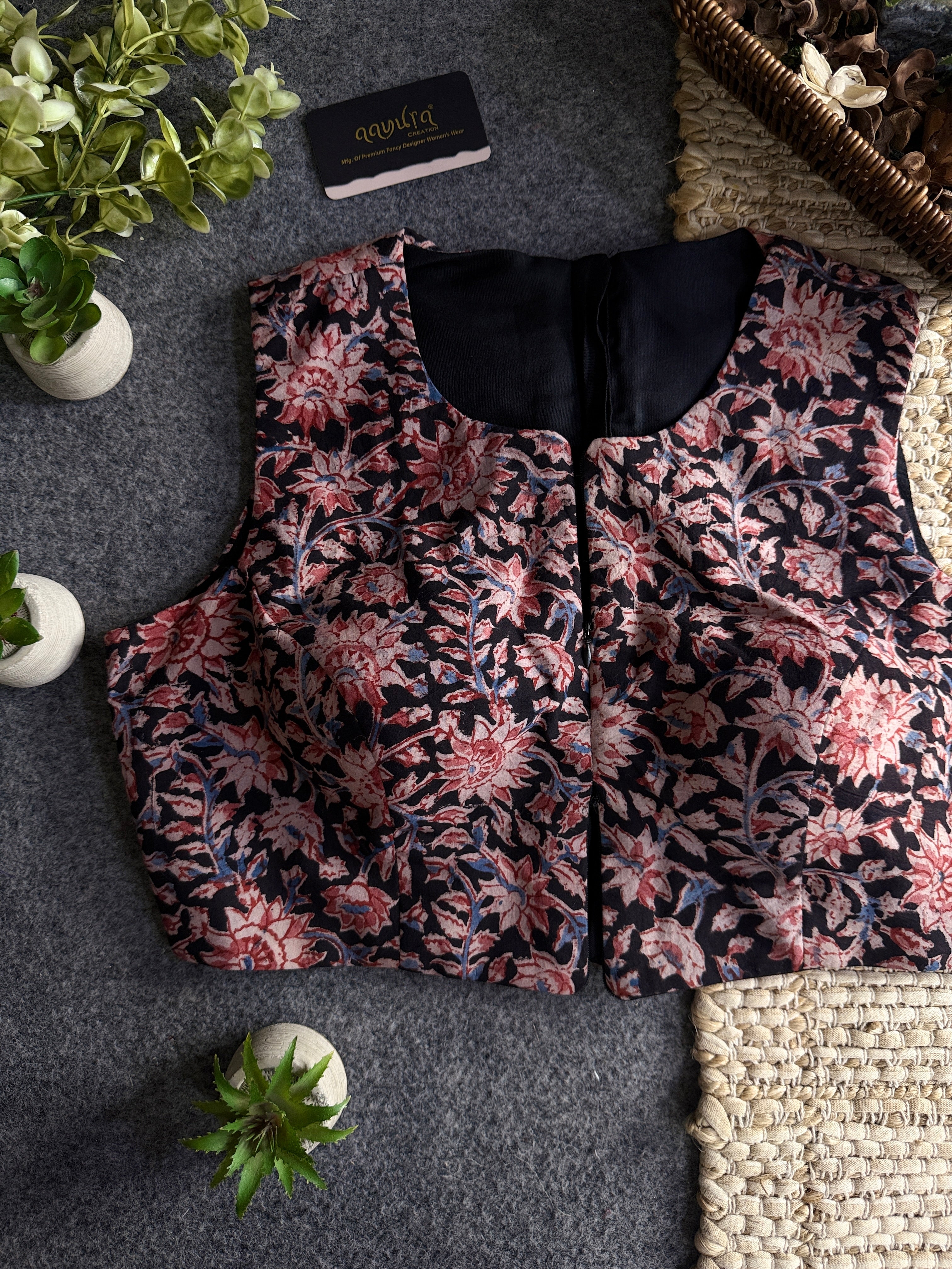 Kalamkari Chic – Double Chain Designer Blouse