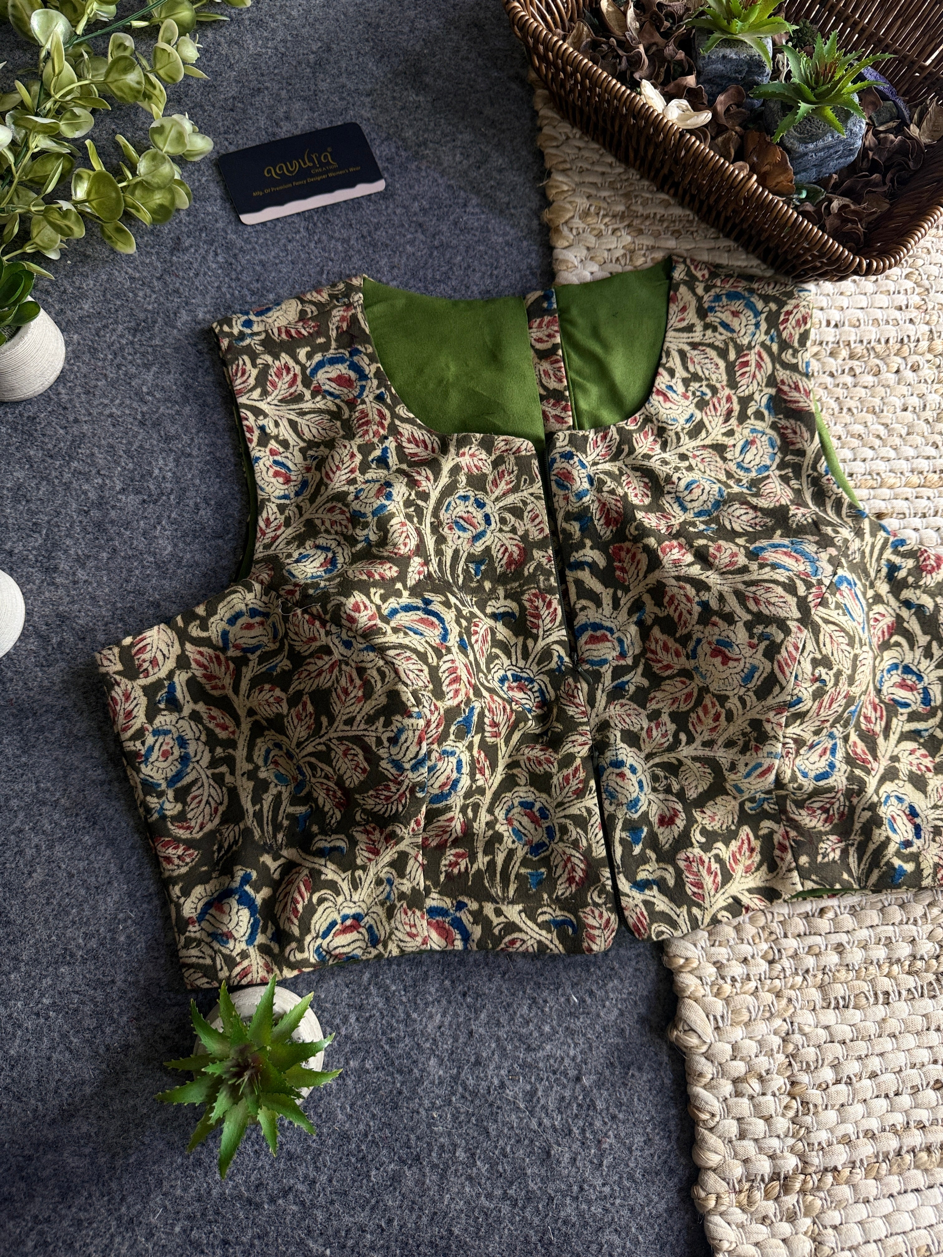 Kalamkari Chic – Double Chain Designer Blouse