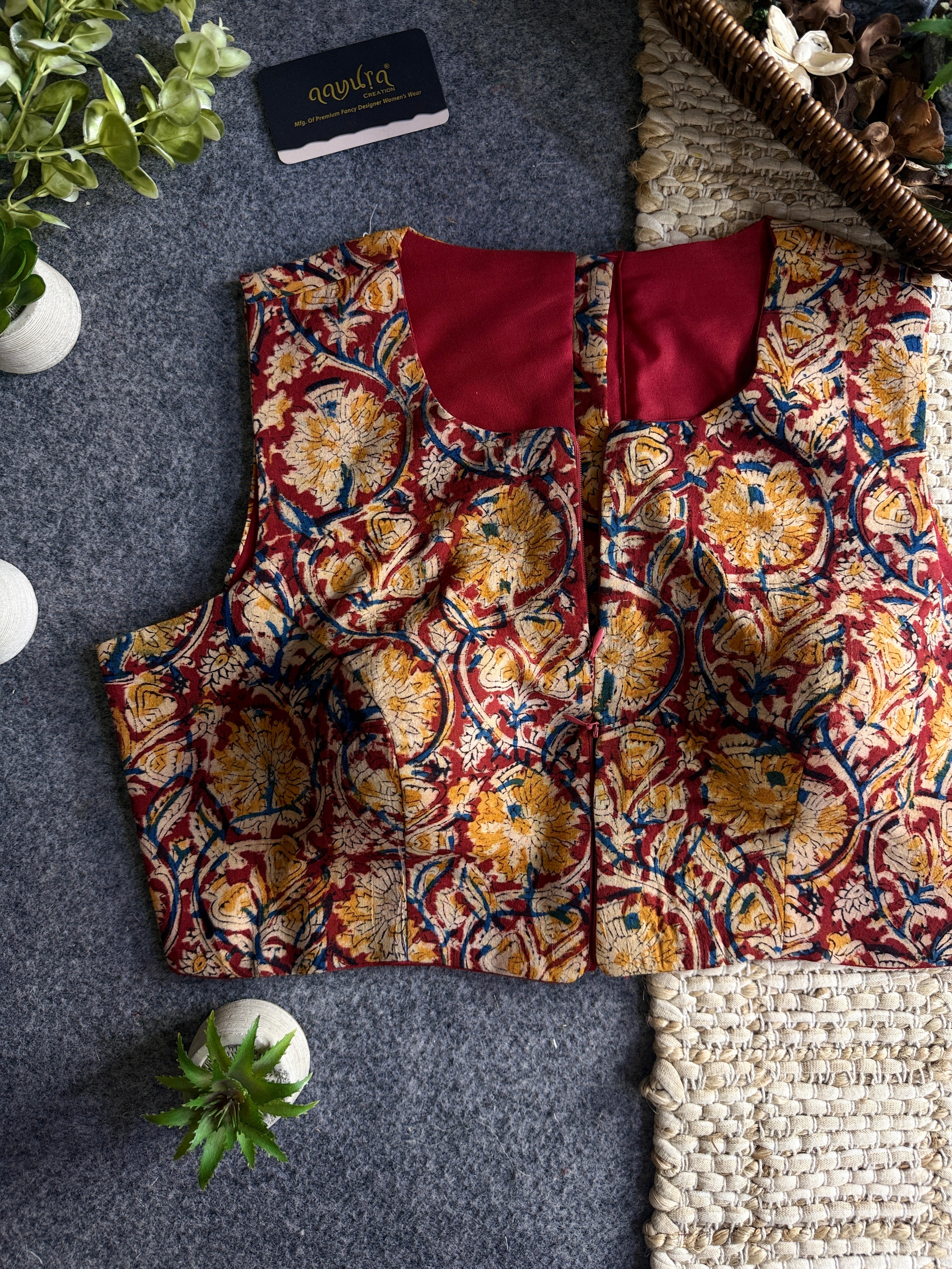 Kalamkari Chic – Double Chain Designer Blouse
