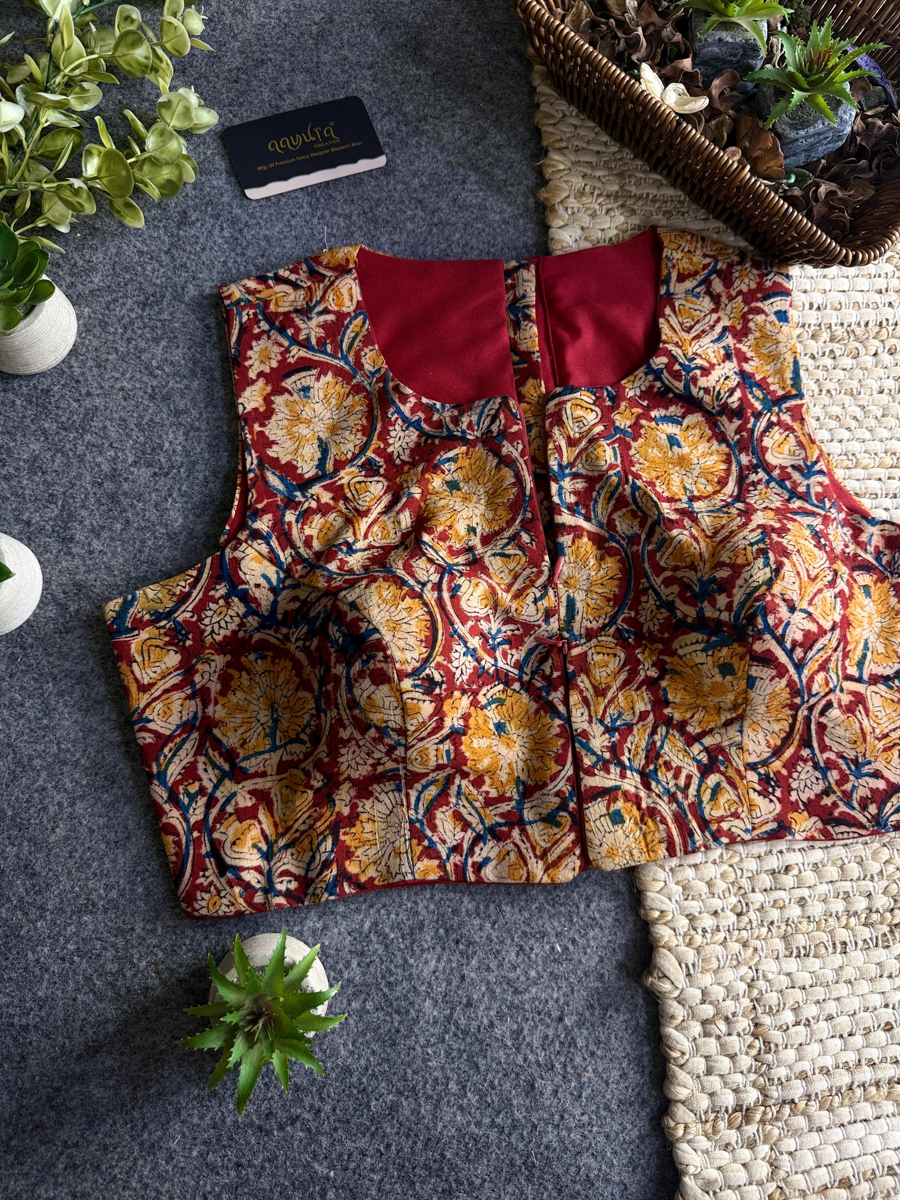 Kalamkari Chic – Double Chain Designer Blouse