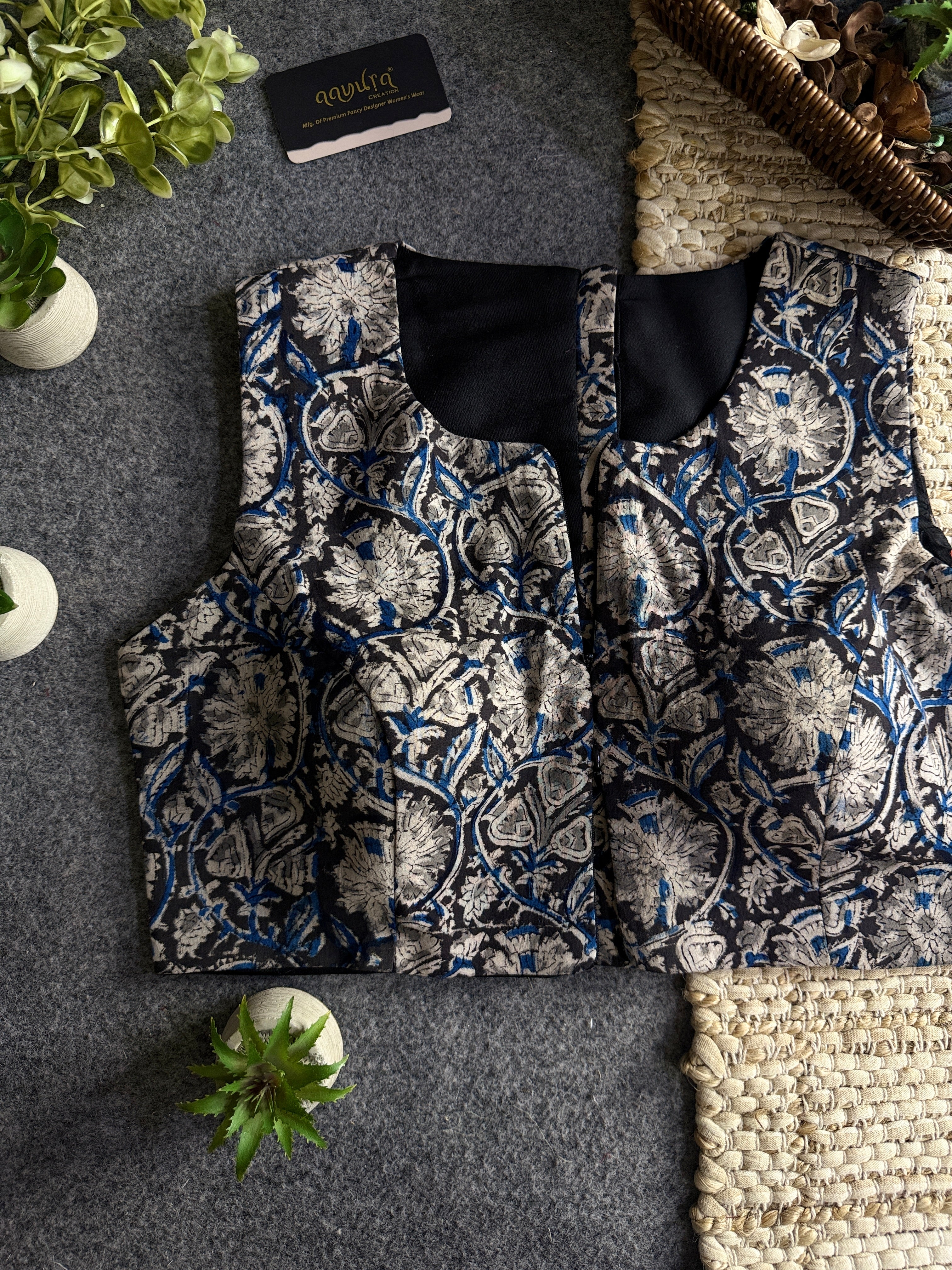 Kalamkari Chic – Double Chain Designer Blouse