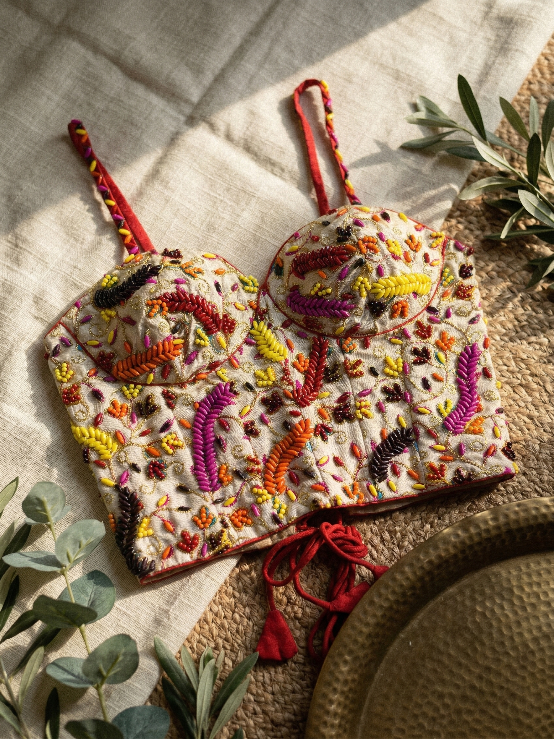 Grand Pearl Embroidery Wedding Blouse