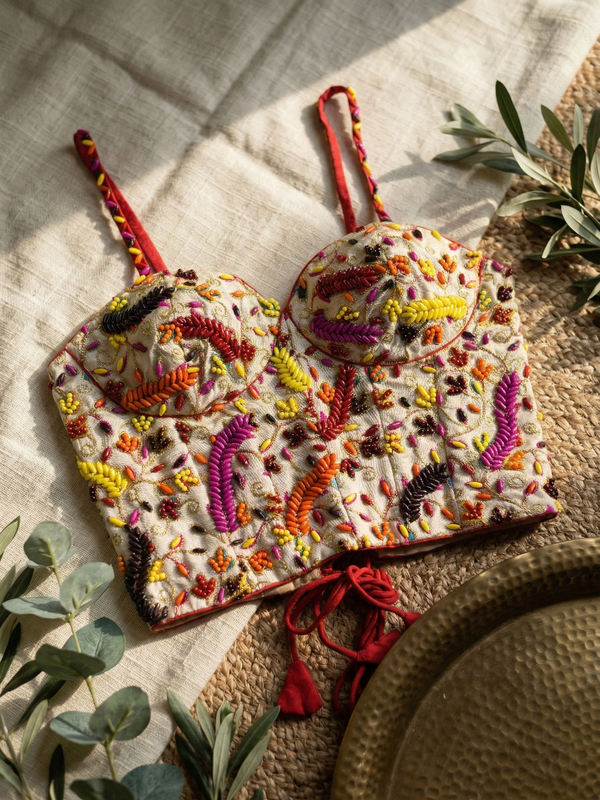 Grand Pearl Embroidery Wedding Blouse