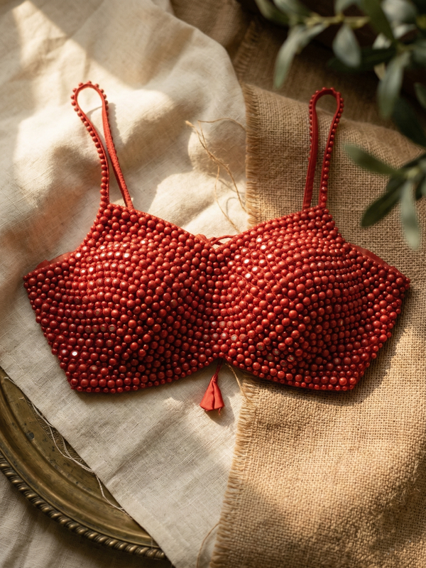 Designer Pearl Embellished Party Blouse