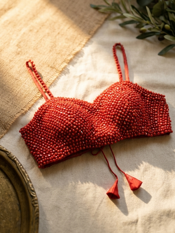 Modern Pearl Handwork Designer Blouse