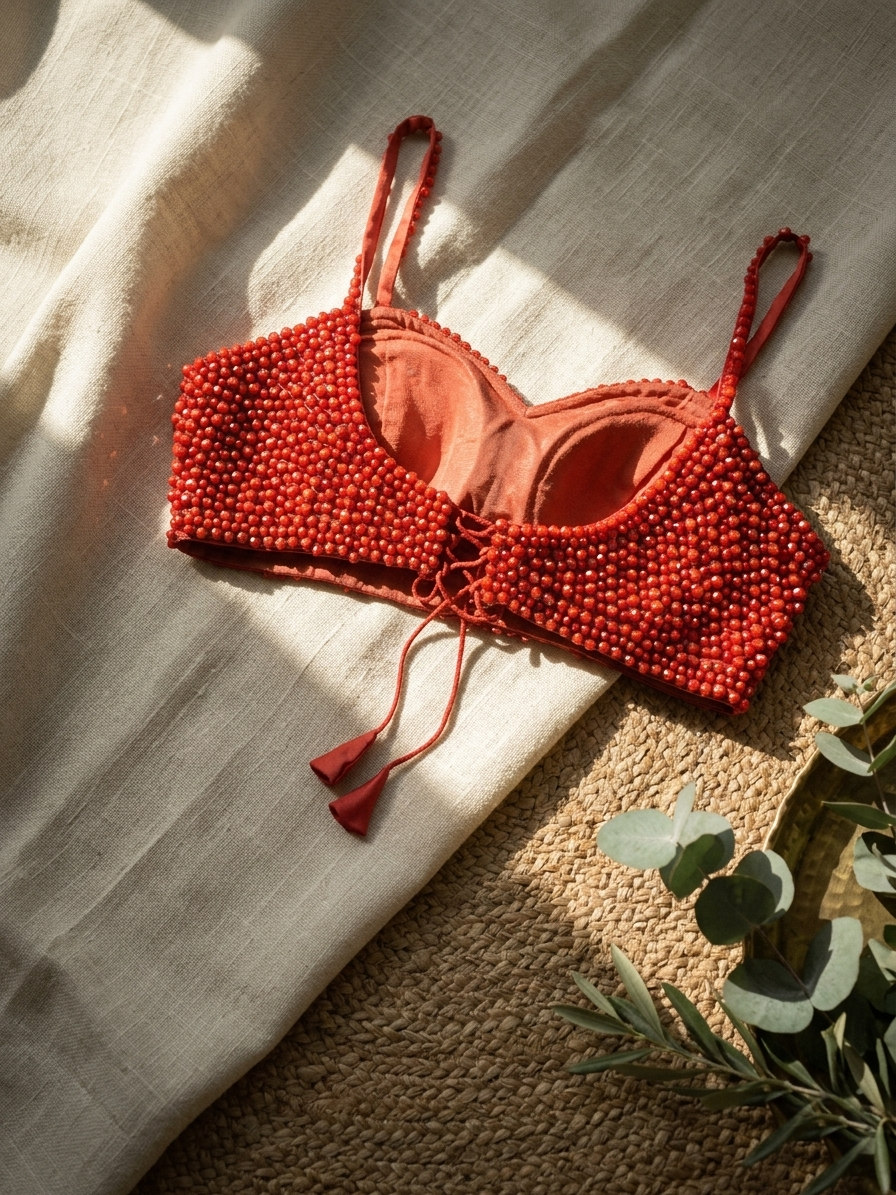 Modern Pearl Handwork Designer Blouse