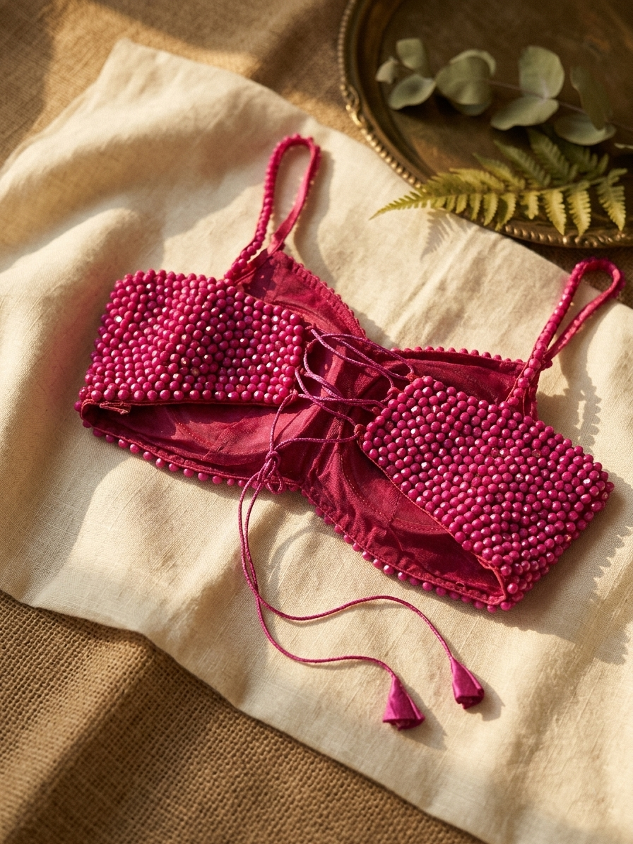 Premium Pearl Work Saree Blouse