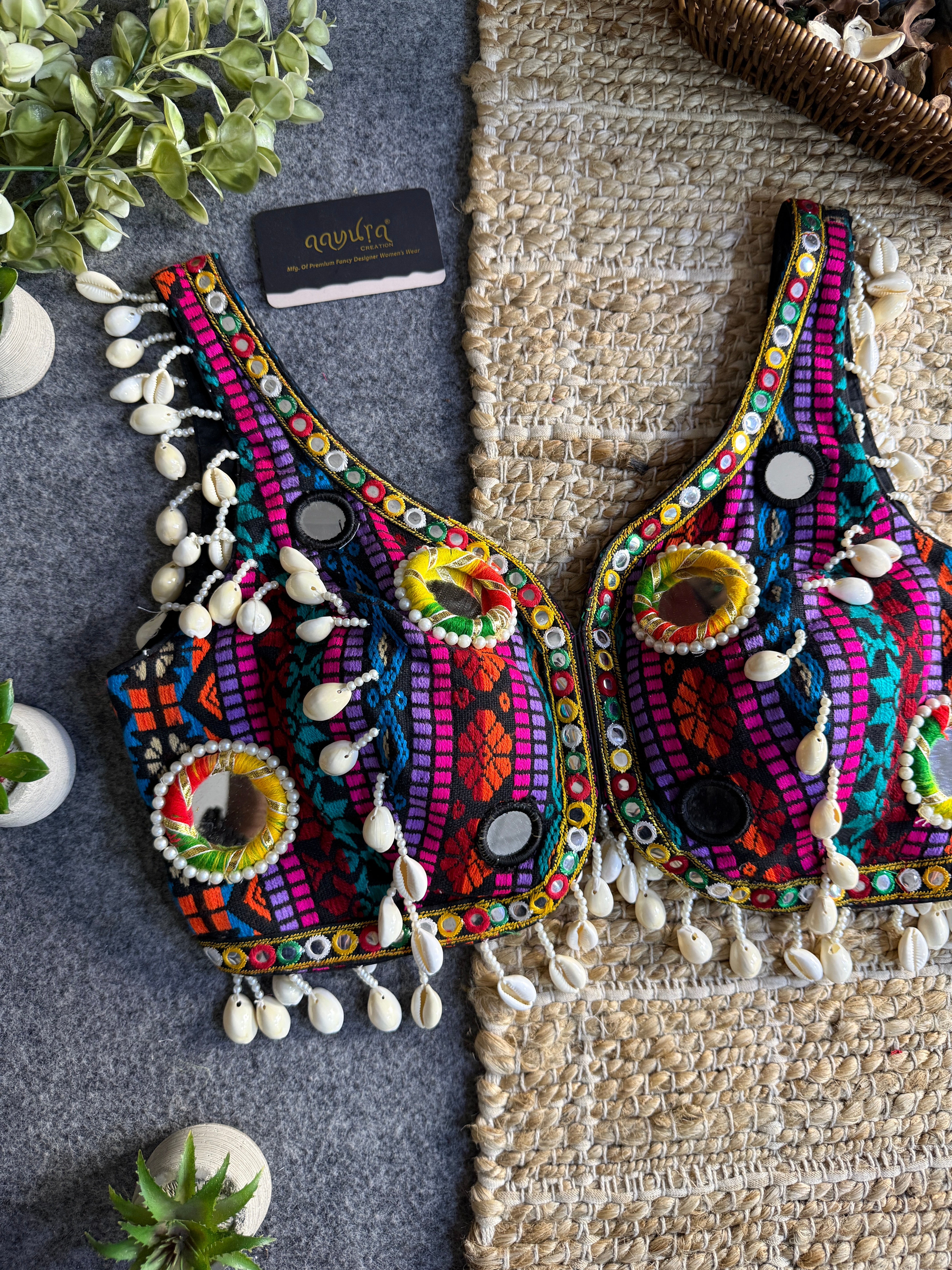 Navratna Mirror & Shell Blouse