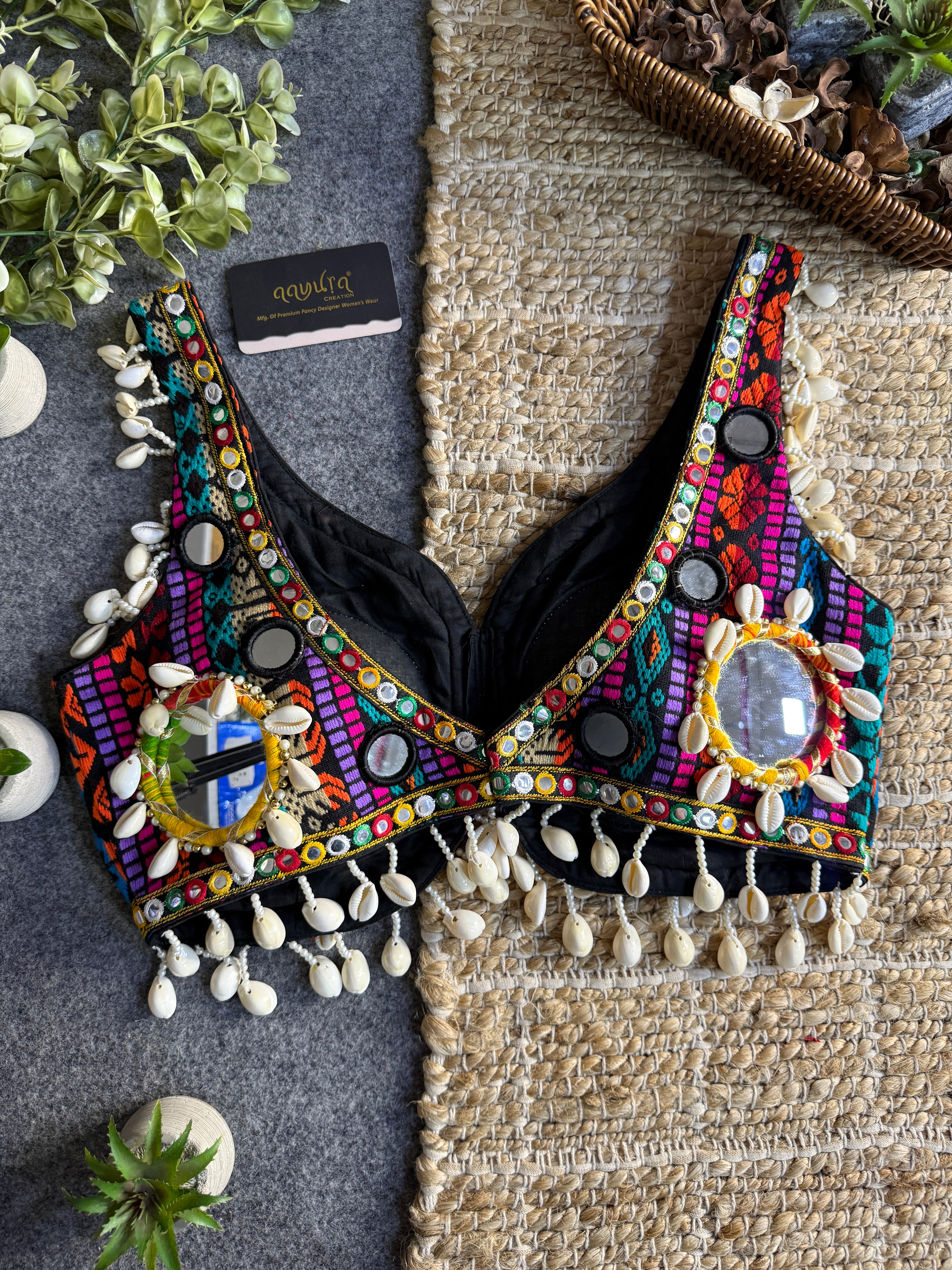 Navratna Mirror & Shell Blouse