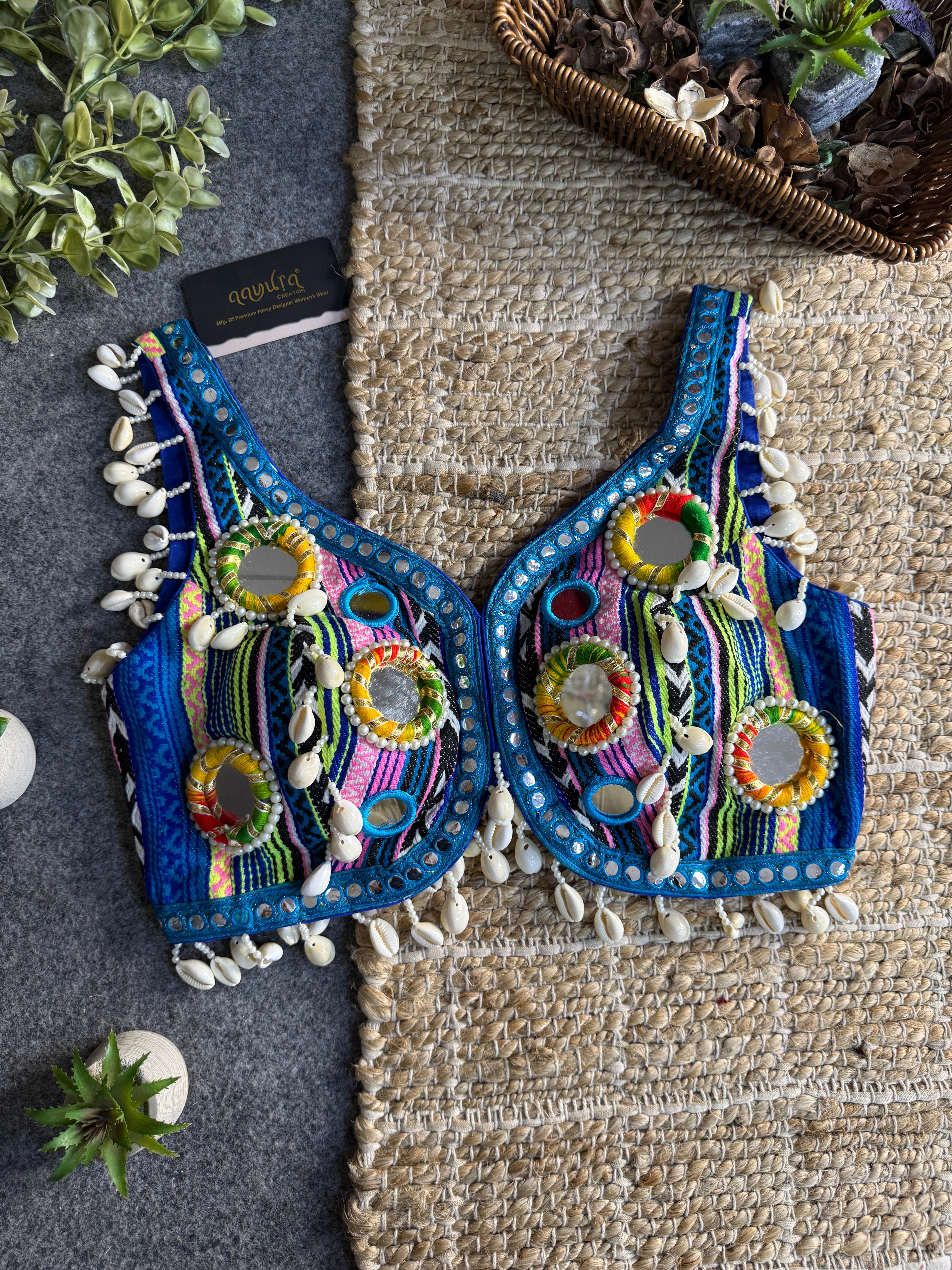 Navratna Mirror & Shell Blouse