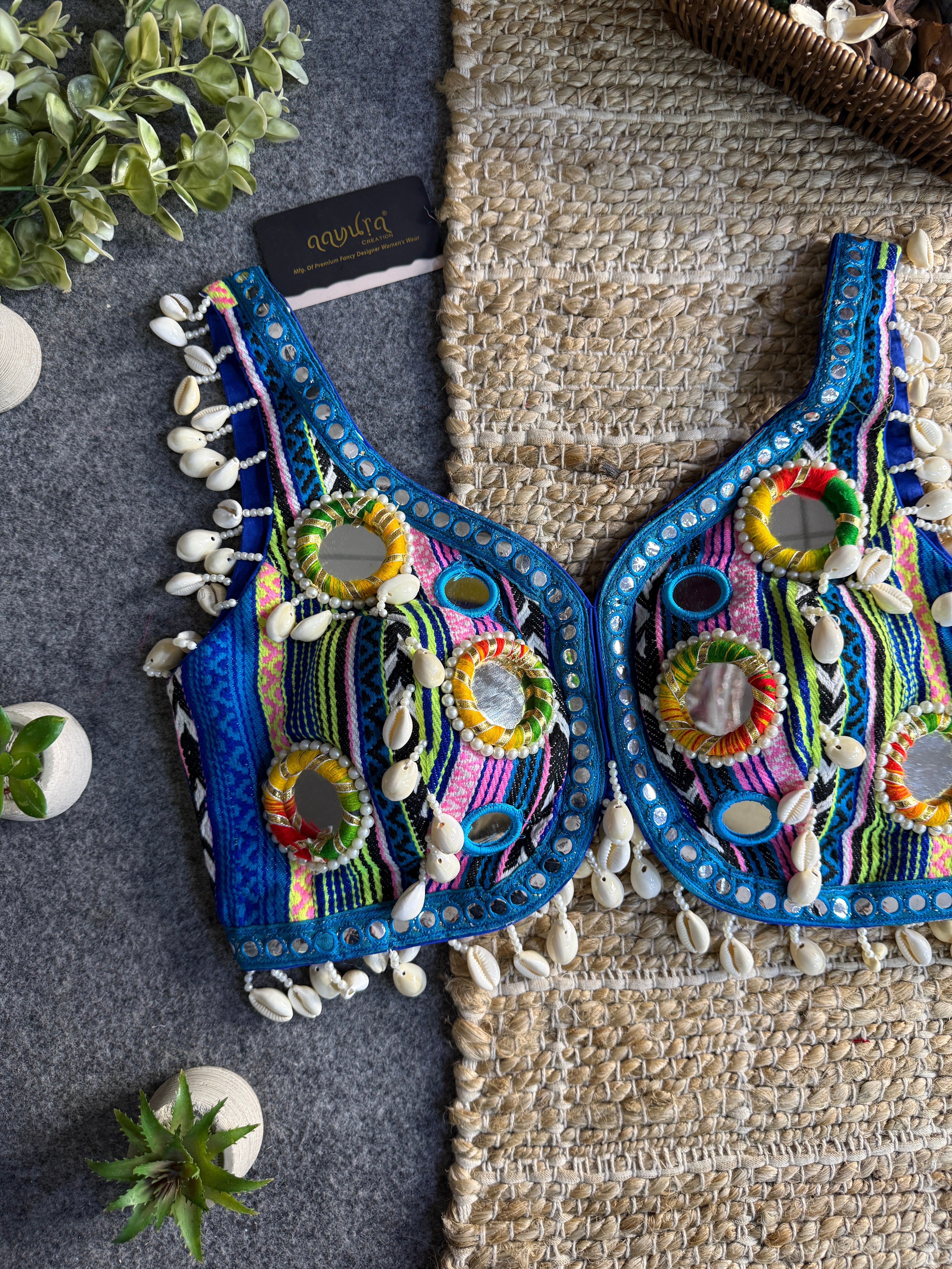 Navratna Mirror & Shell Blouse