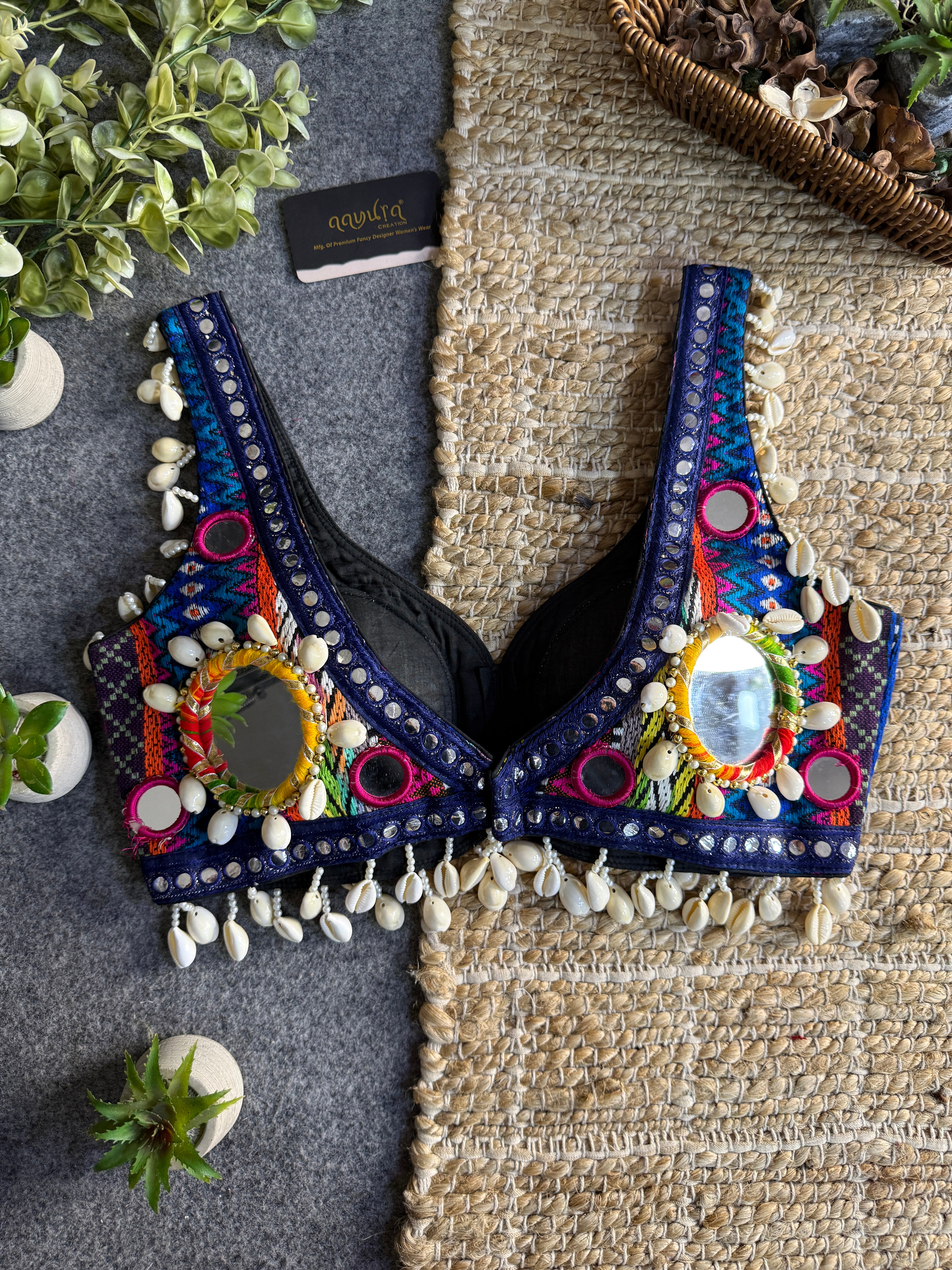 Navratna Mirror & Shell Blouse