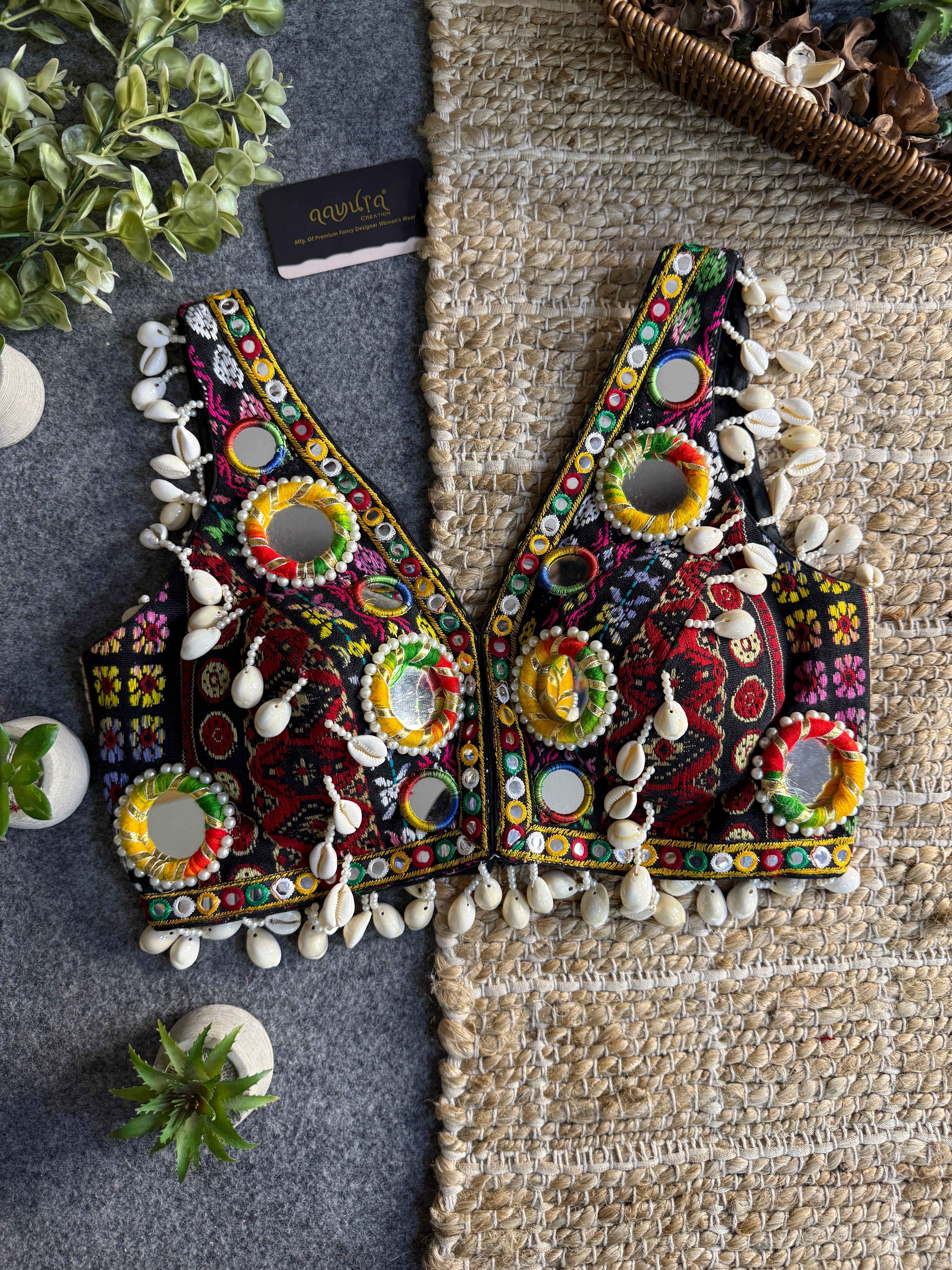 Navratna Mirror & Shell Blouse