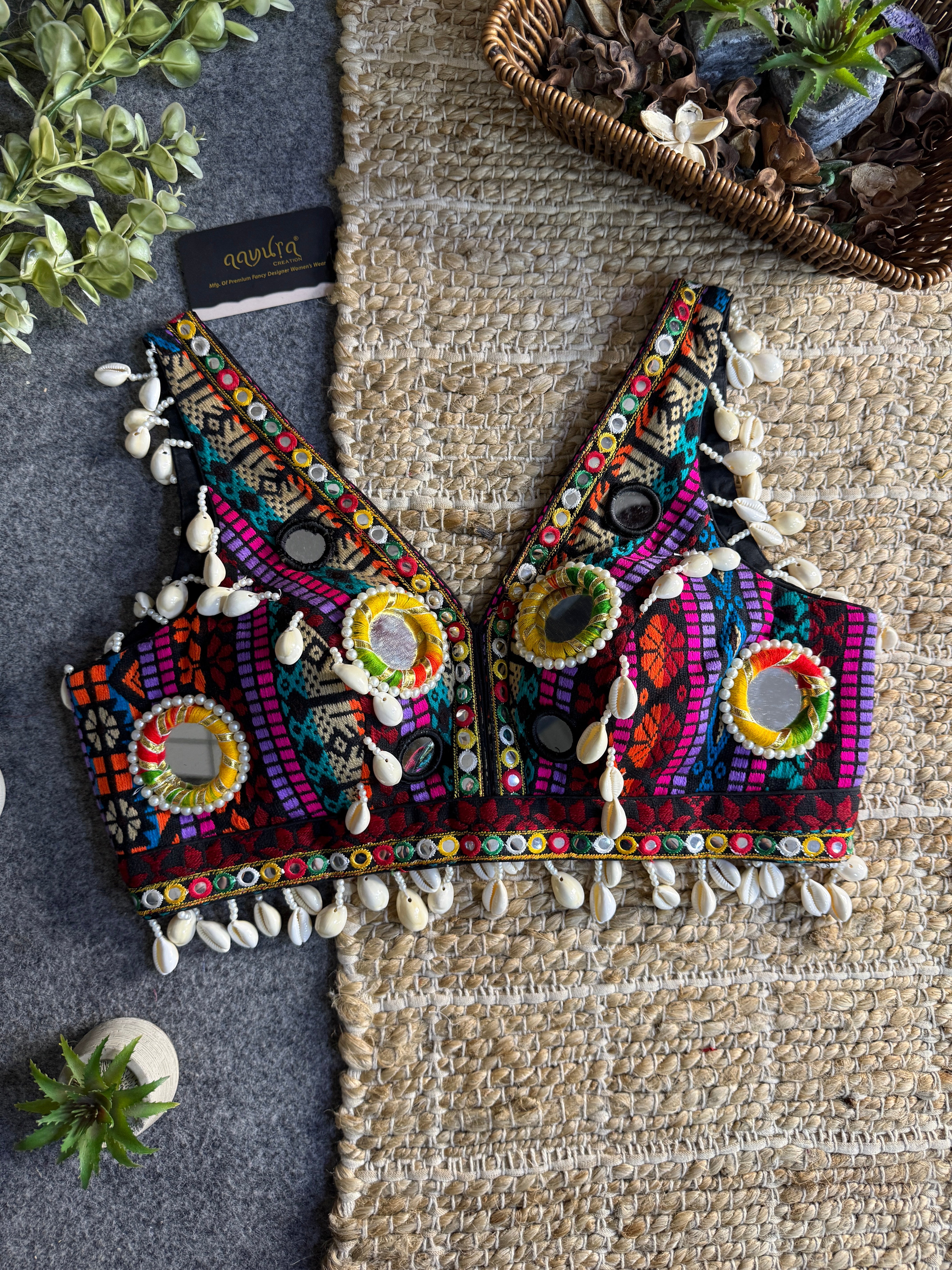 Navratna Mirror & Shell Blouse