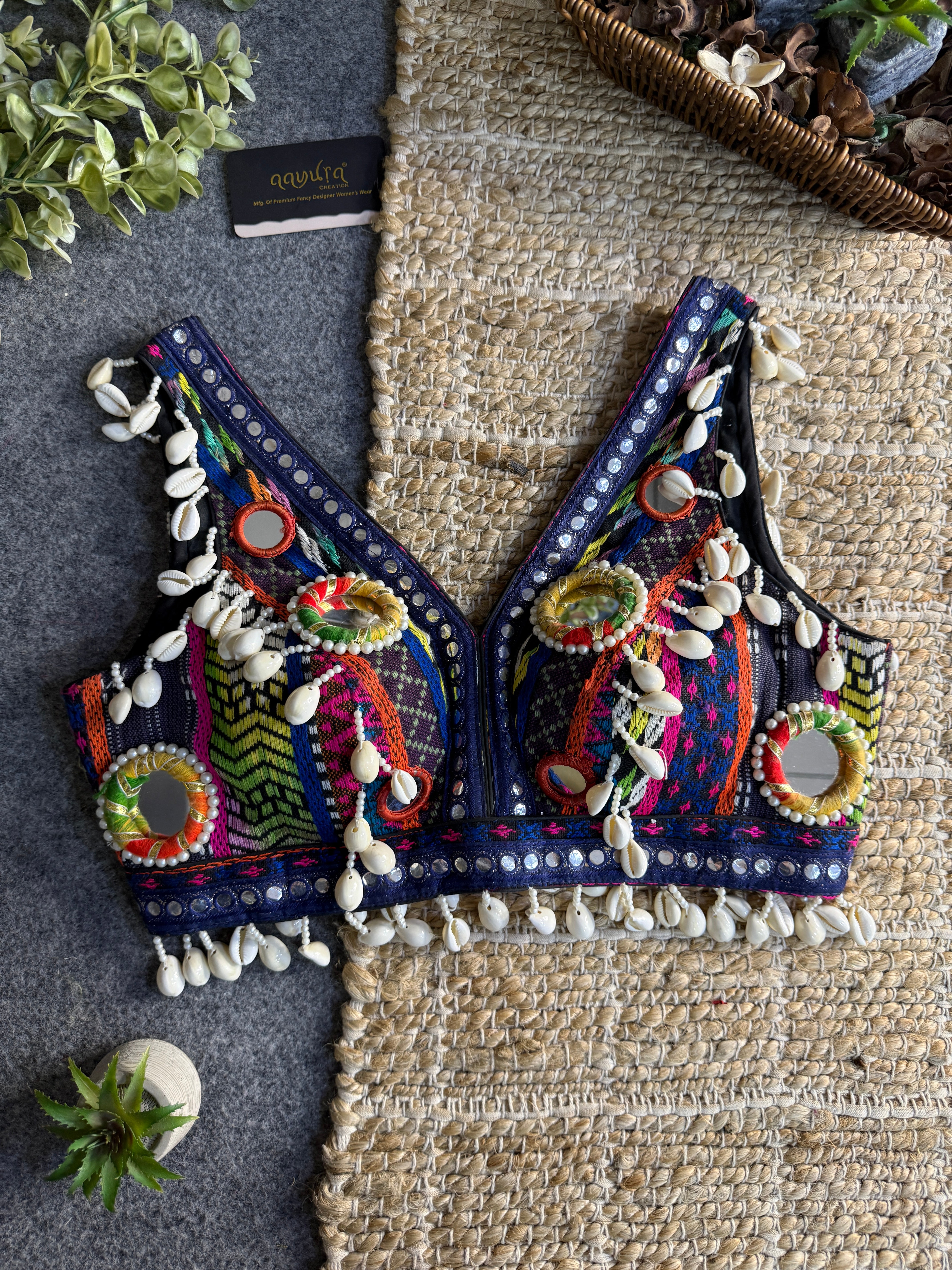 Navratna Mirror & Shell Blouse
