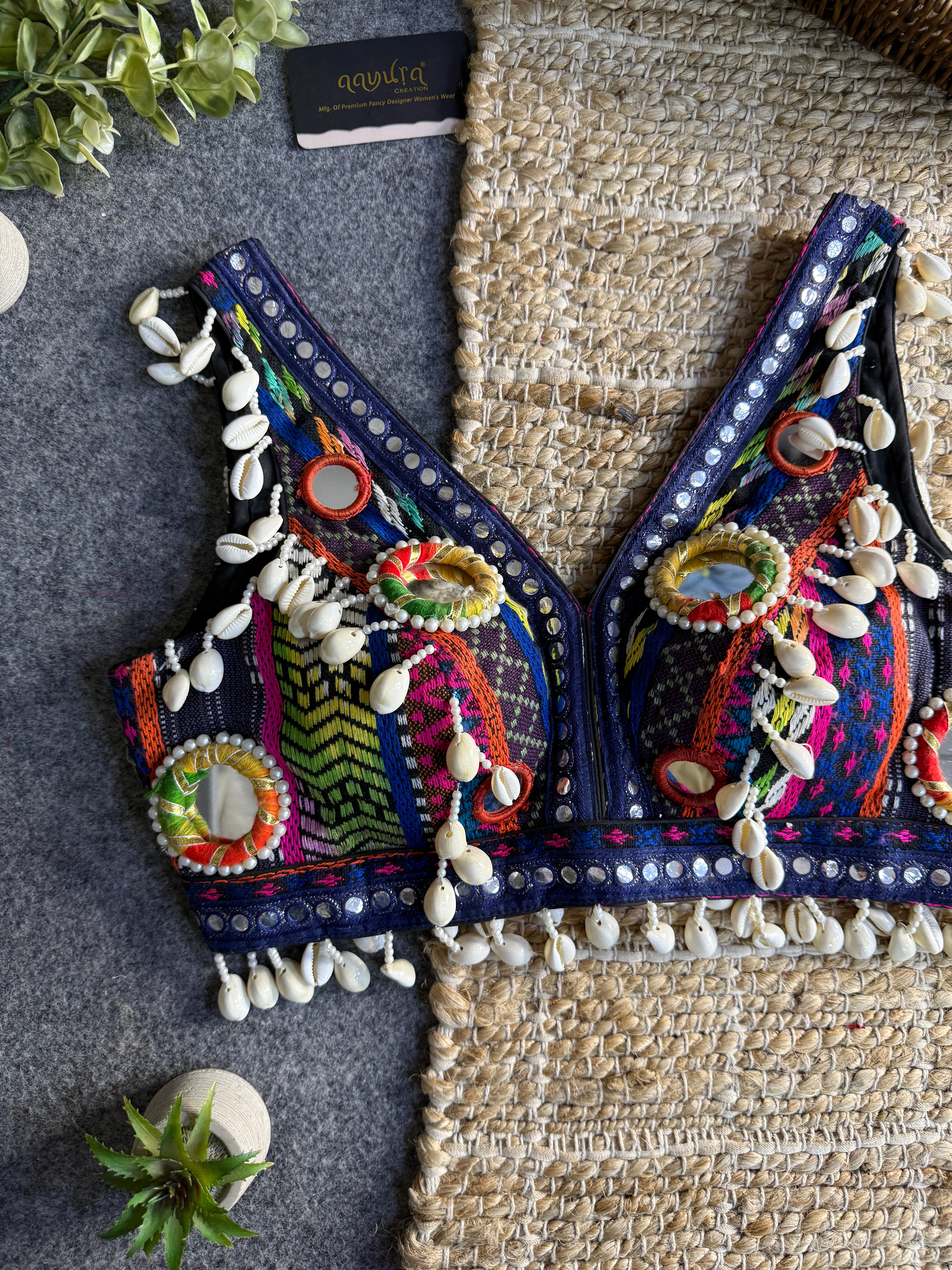 Navratna Mirror & Shell Blouse