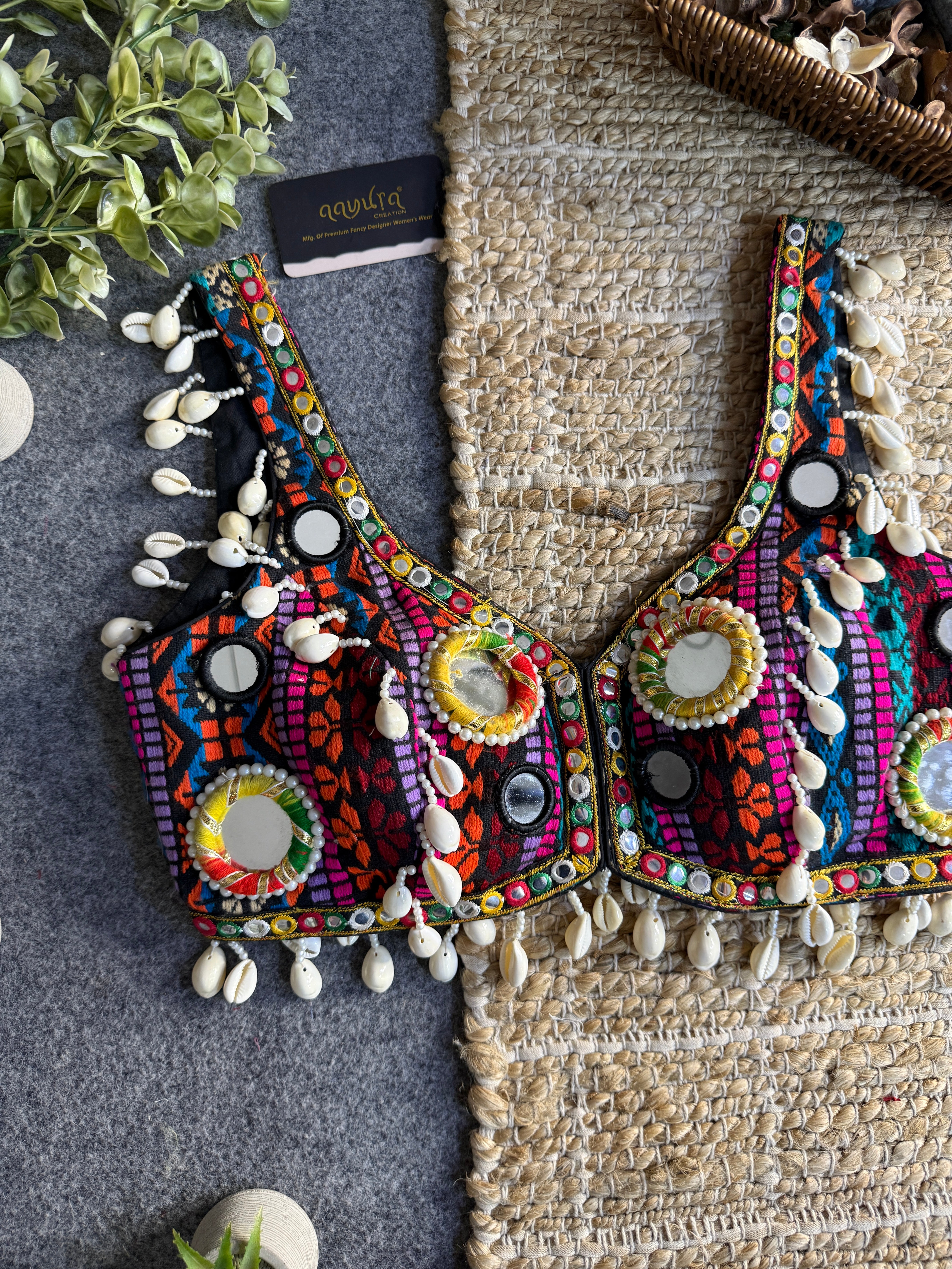 Navratna Mirror & Shell Blouse