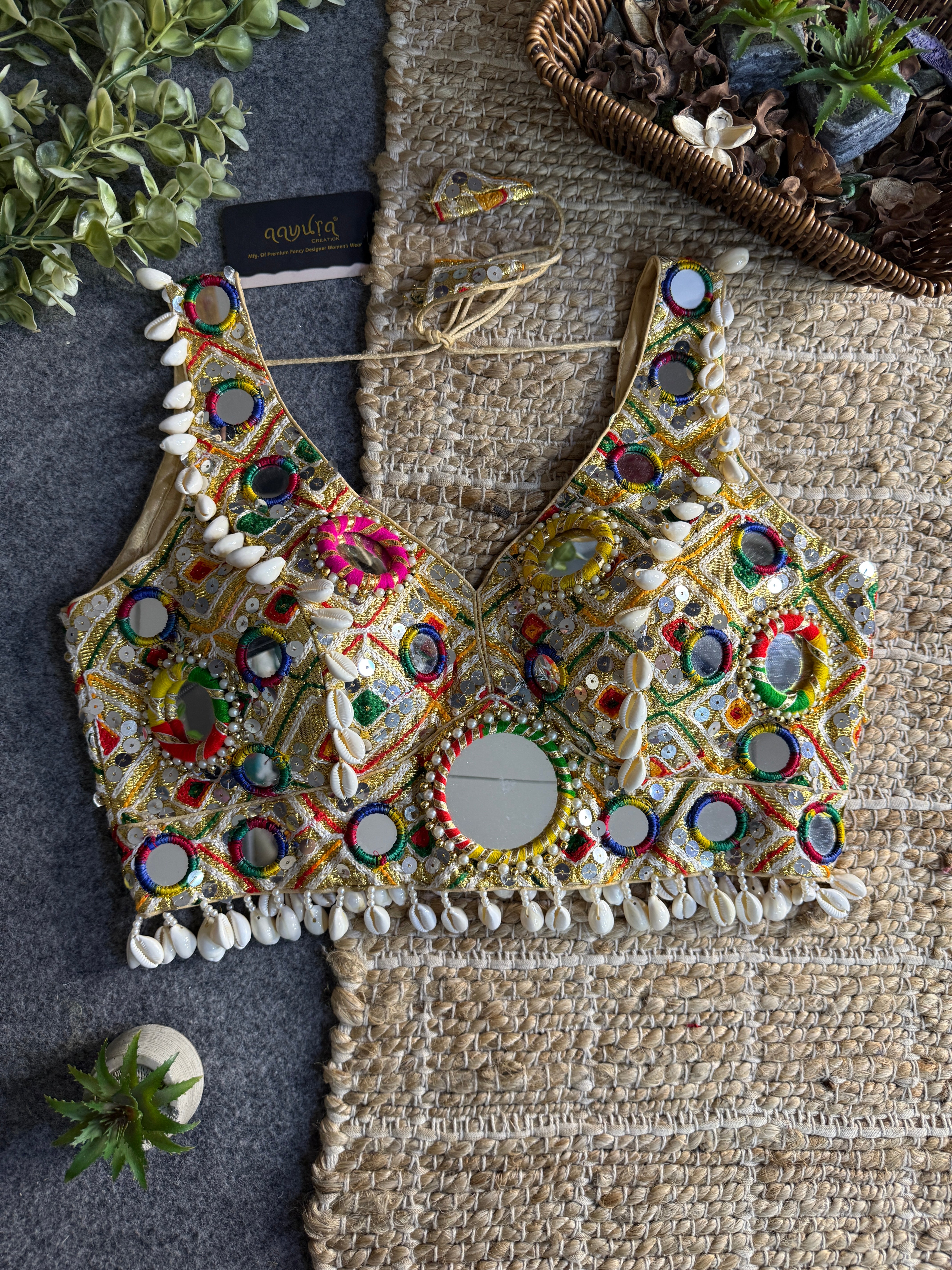 Navratna Mirror & Shell Blouse