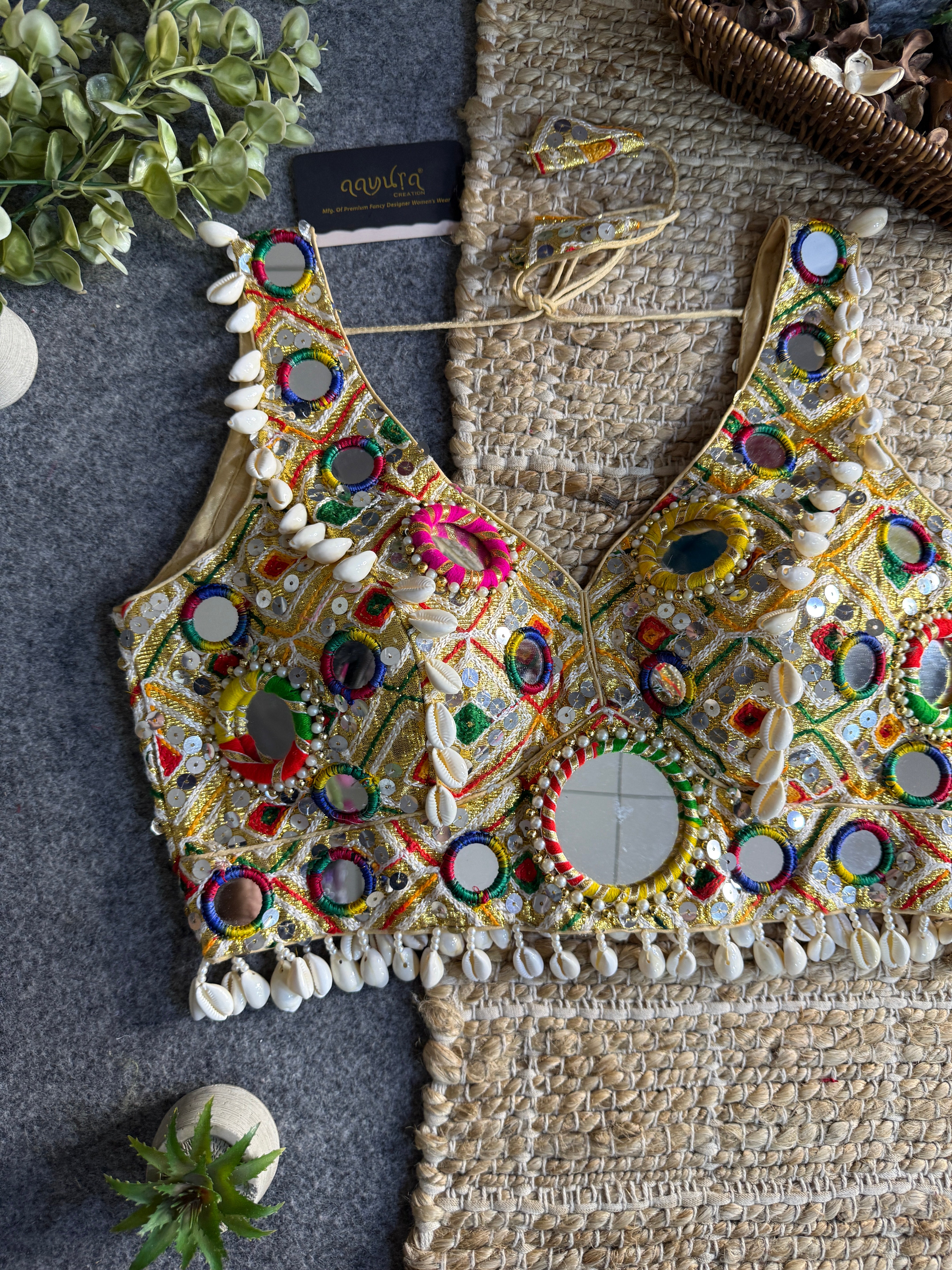 Navratna Mirror & Shell Blouse