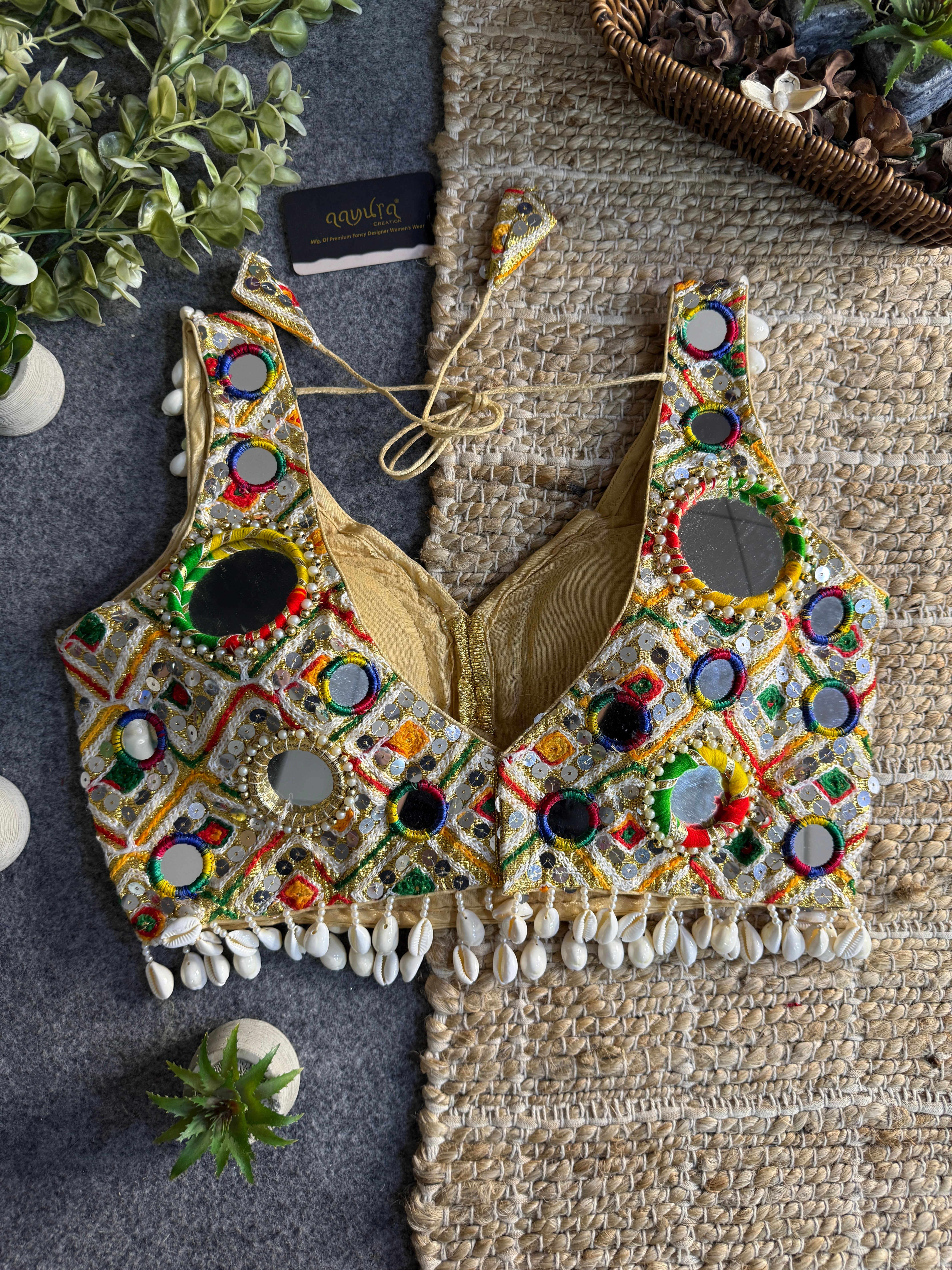Navratna Mirror & Shell Blouse