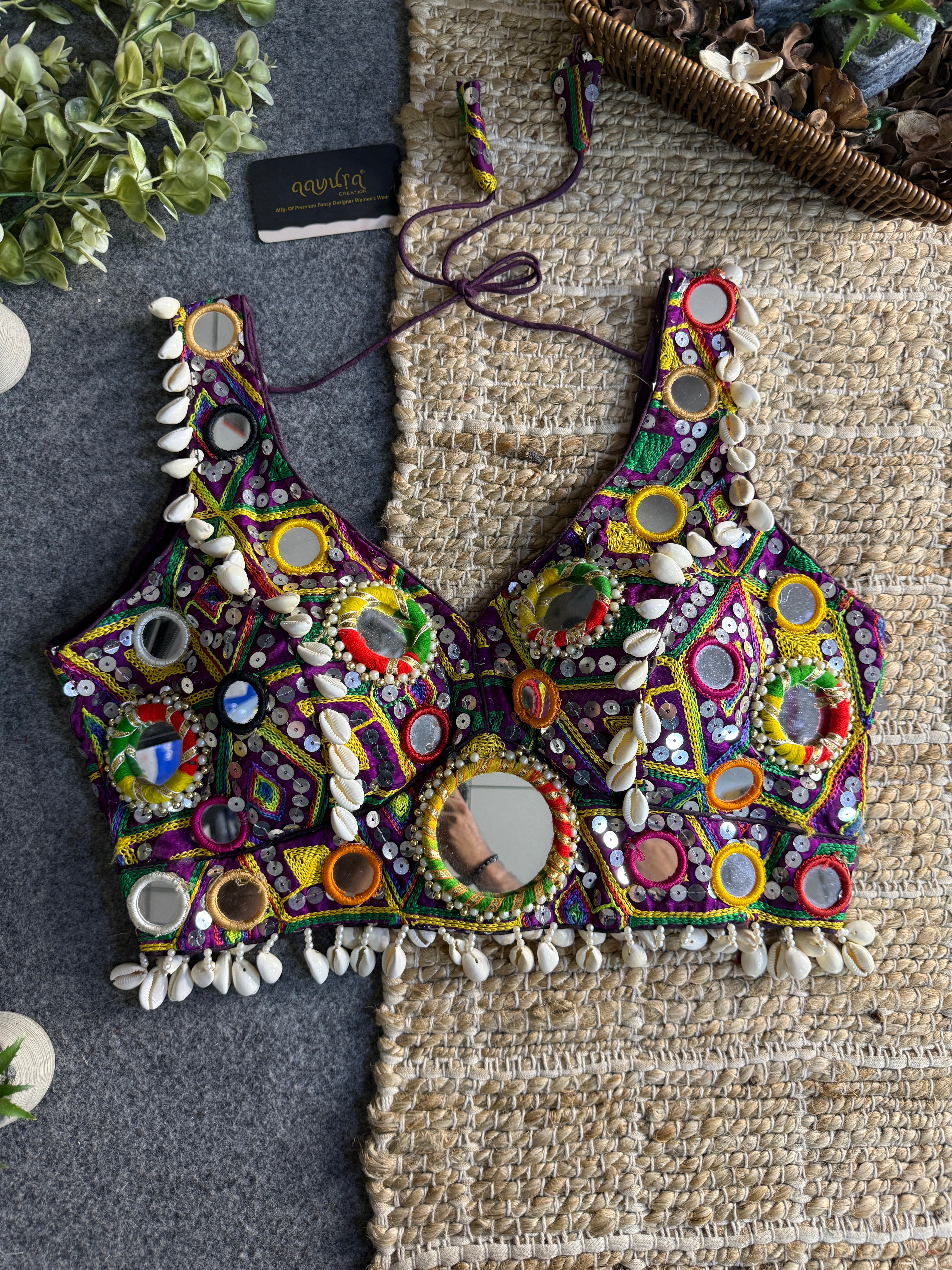 Navratna Mirror & Shell Blouse