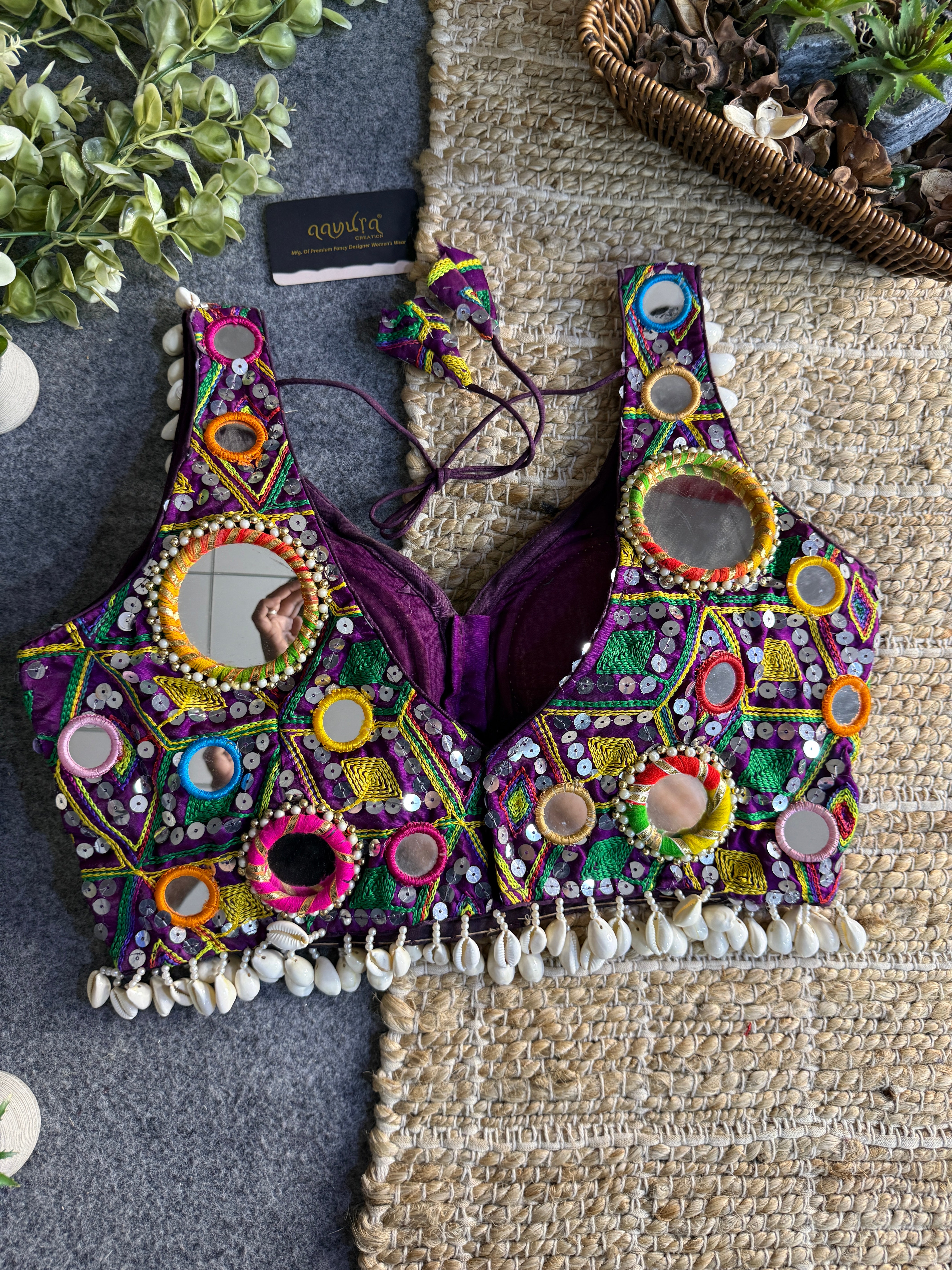 Navratna Mirror & Shell Blouse