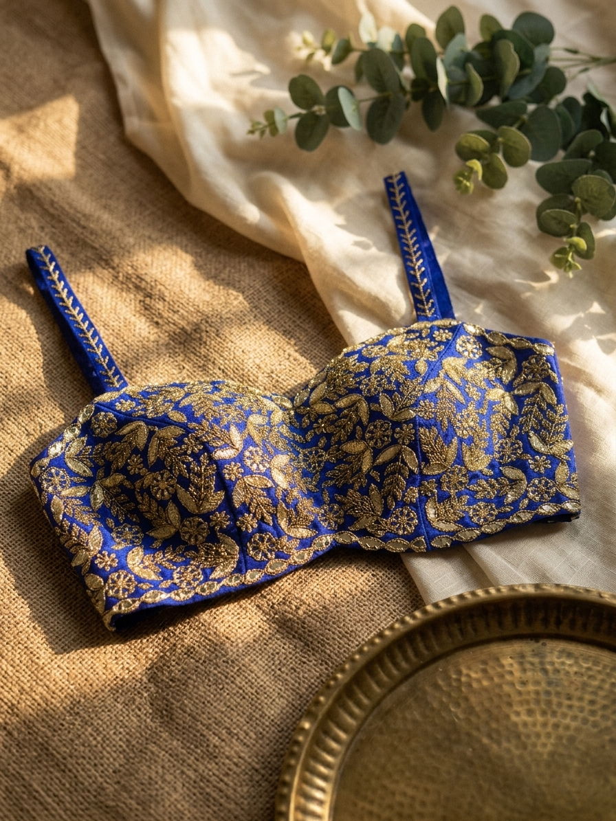 Elegant Silk Handcrafted Designer Blouse