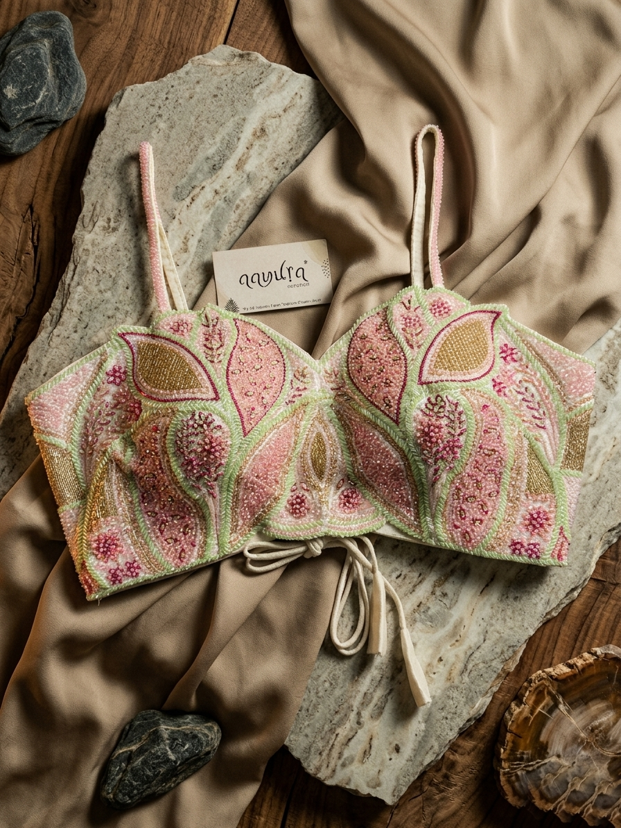 Elegant Silk Handcrafted Blouse