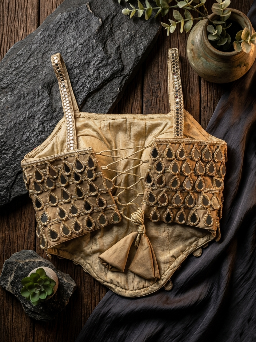 Elite Mirror & Handwork Silk Blouse