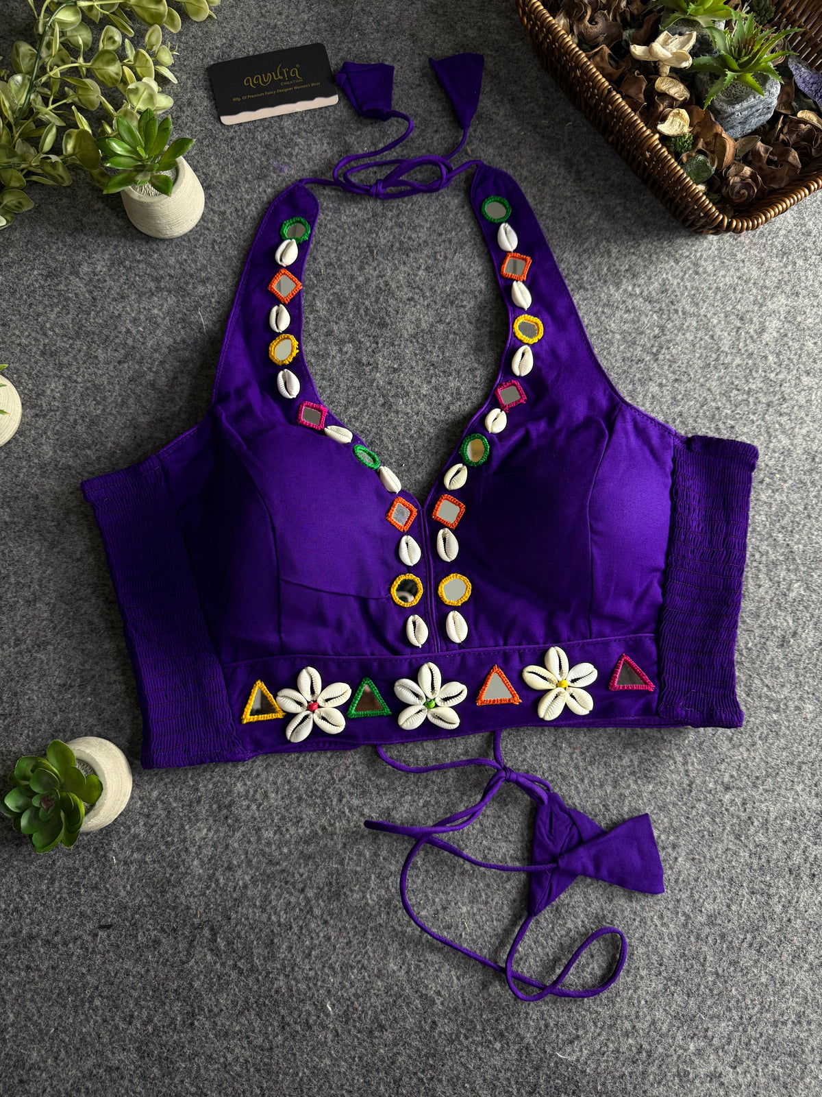 Navya Mirror Halter Neck Blouse