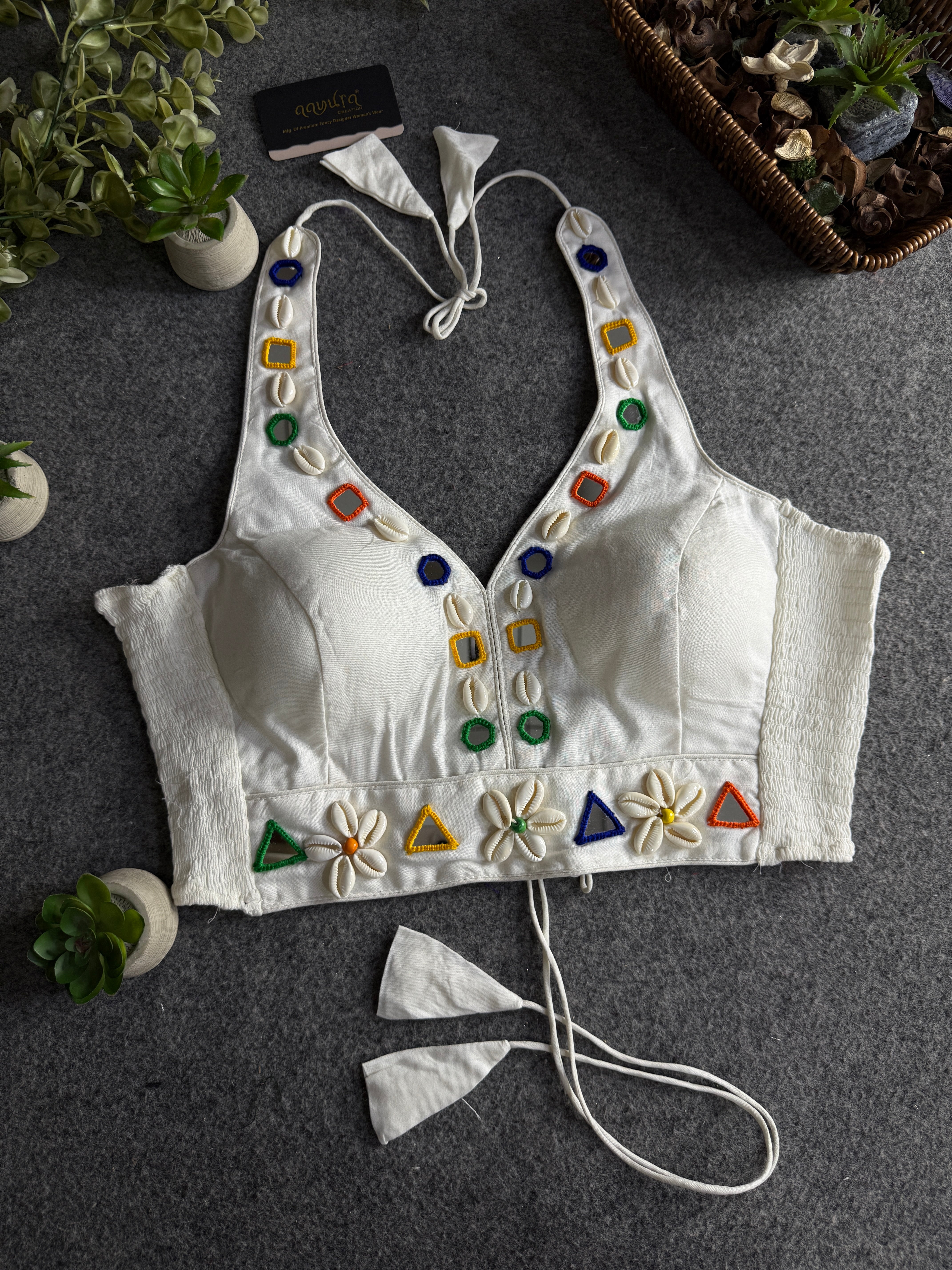 Navya Mirror Halter Neck Blouse