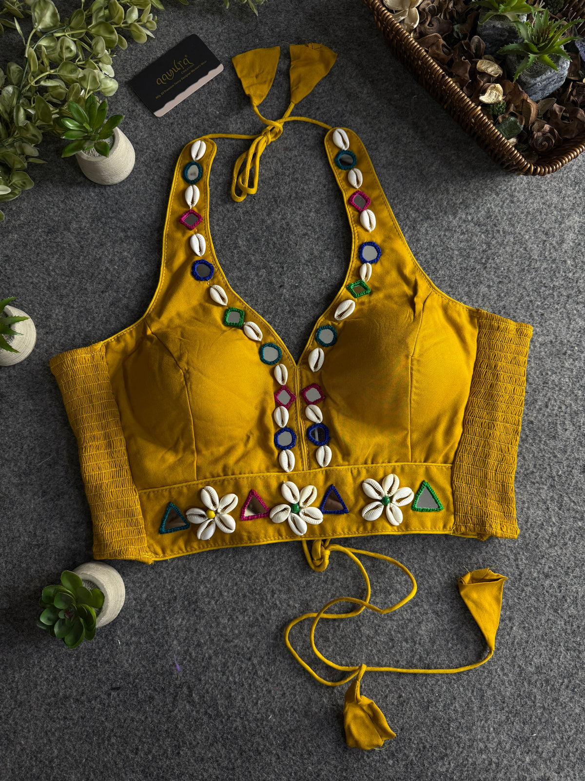 Navya Mirror Halter Neck Blouse