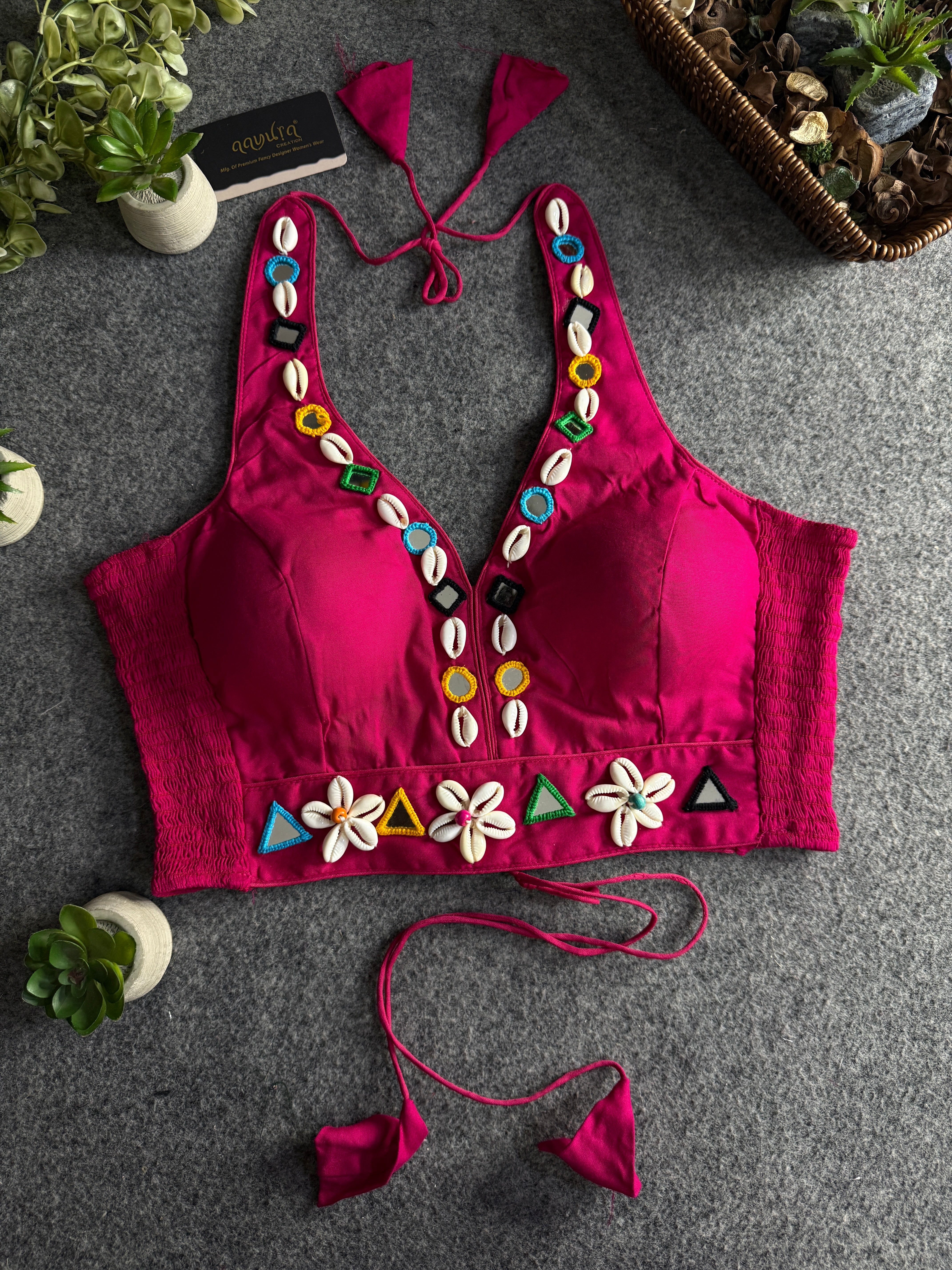 Navya Mirror Halter Neck Blouse