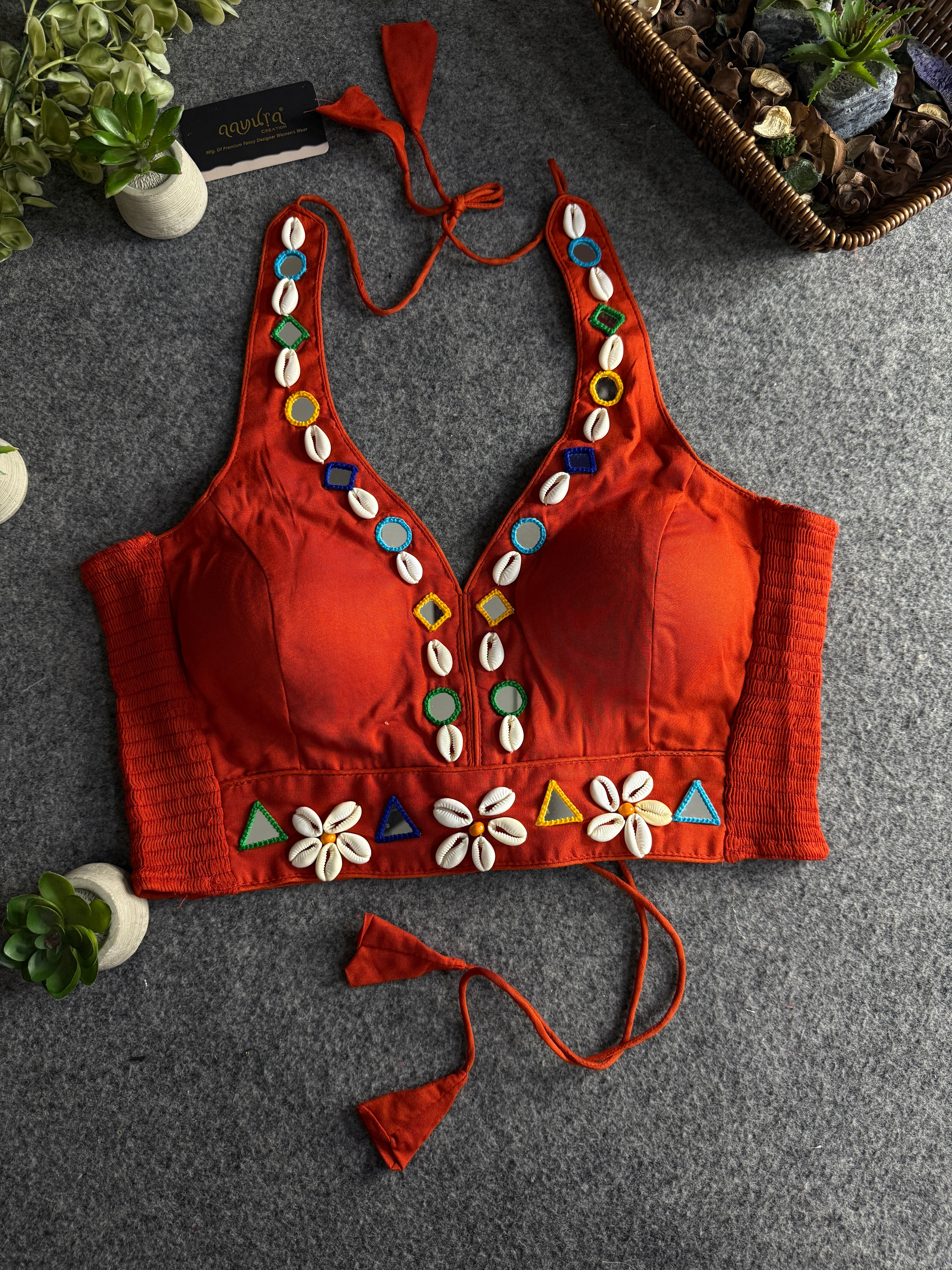 Navya Mirror Halter Neck Blouse