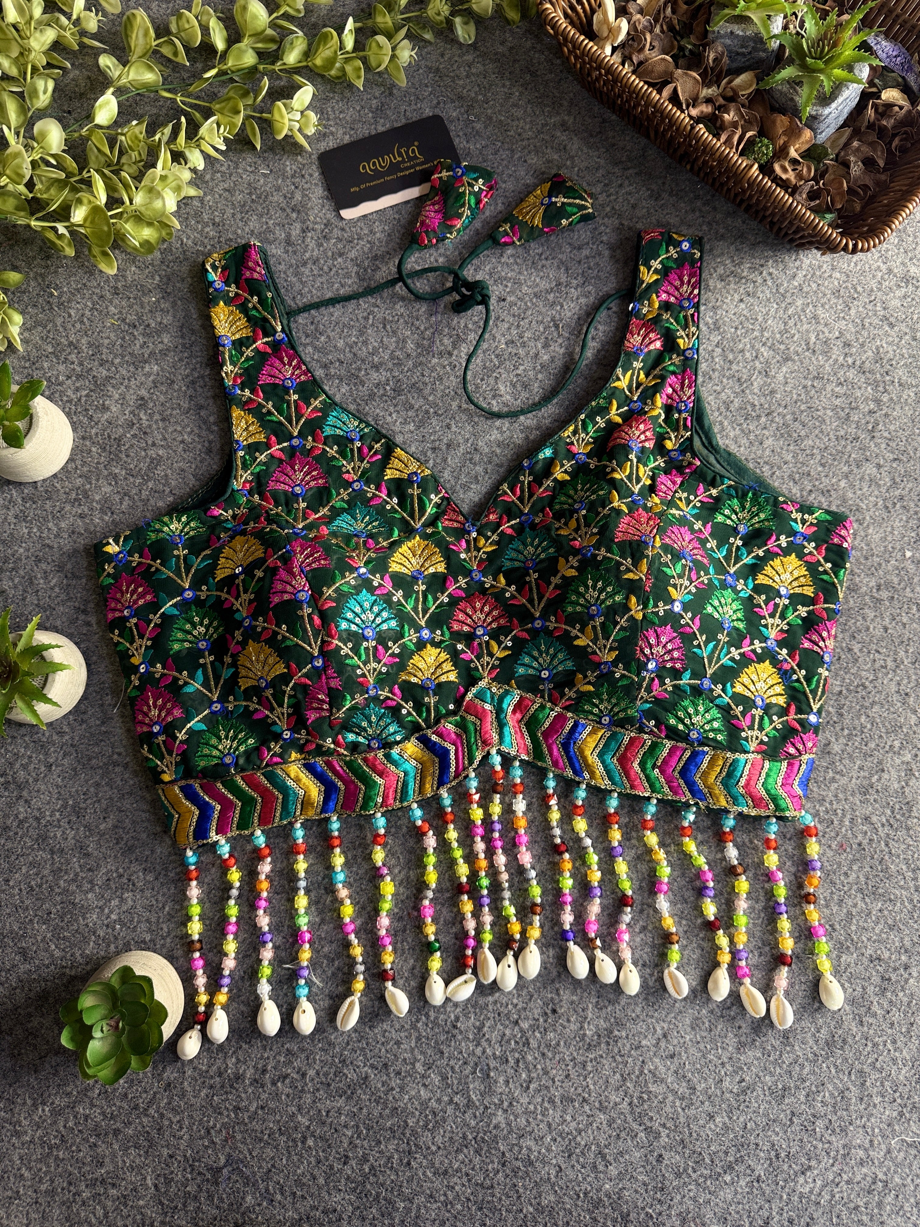 Shell Elegance Embroidered Blouse